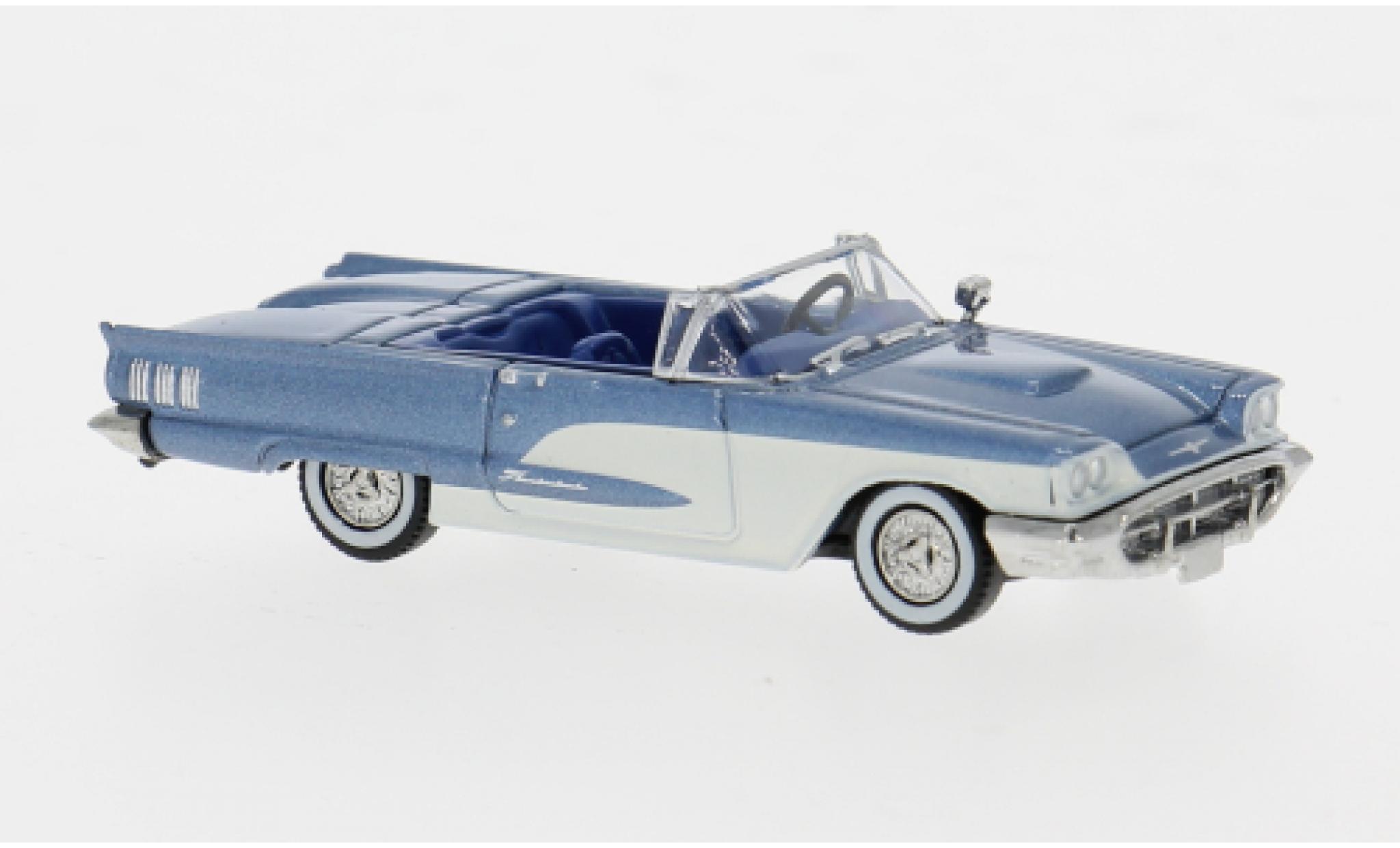 Ford Thunderbird 1/87 Brekina Cabriolet metallic blauw/wit 1960 1:87 modelauto