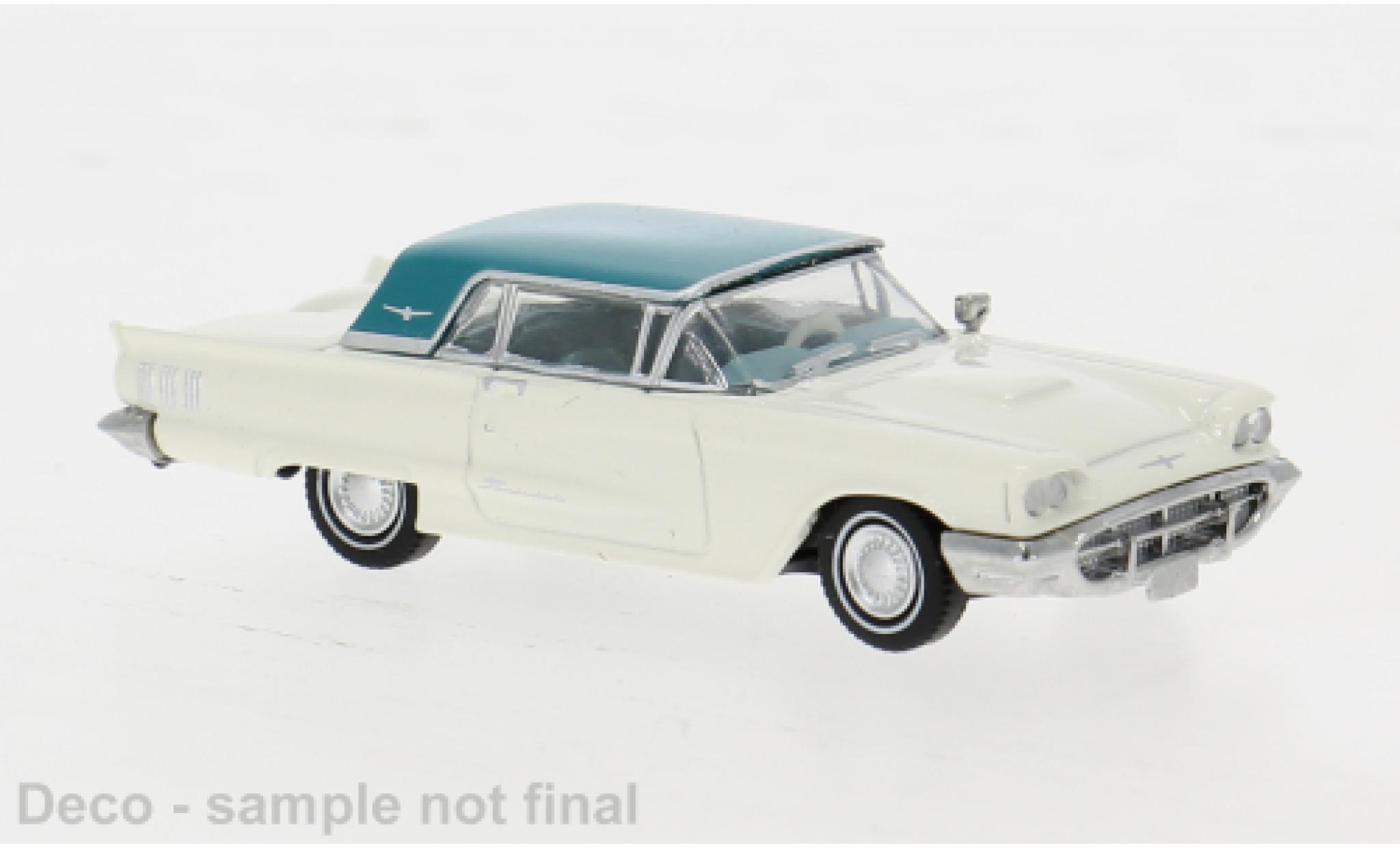 Ford Thunderbird 1/87 Brekina Cabriolet wit/blauw 1960 1:87 modelauto