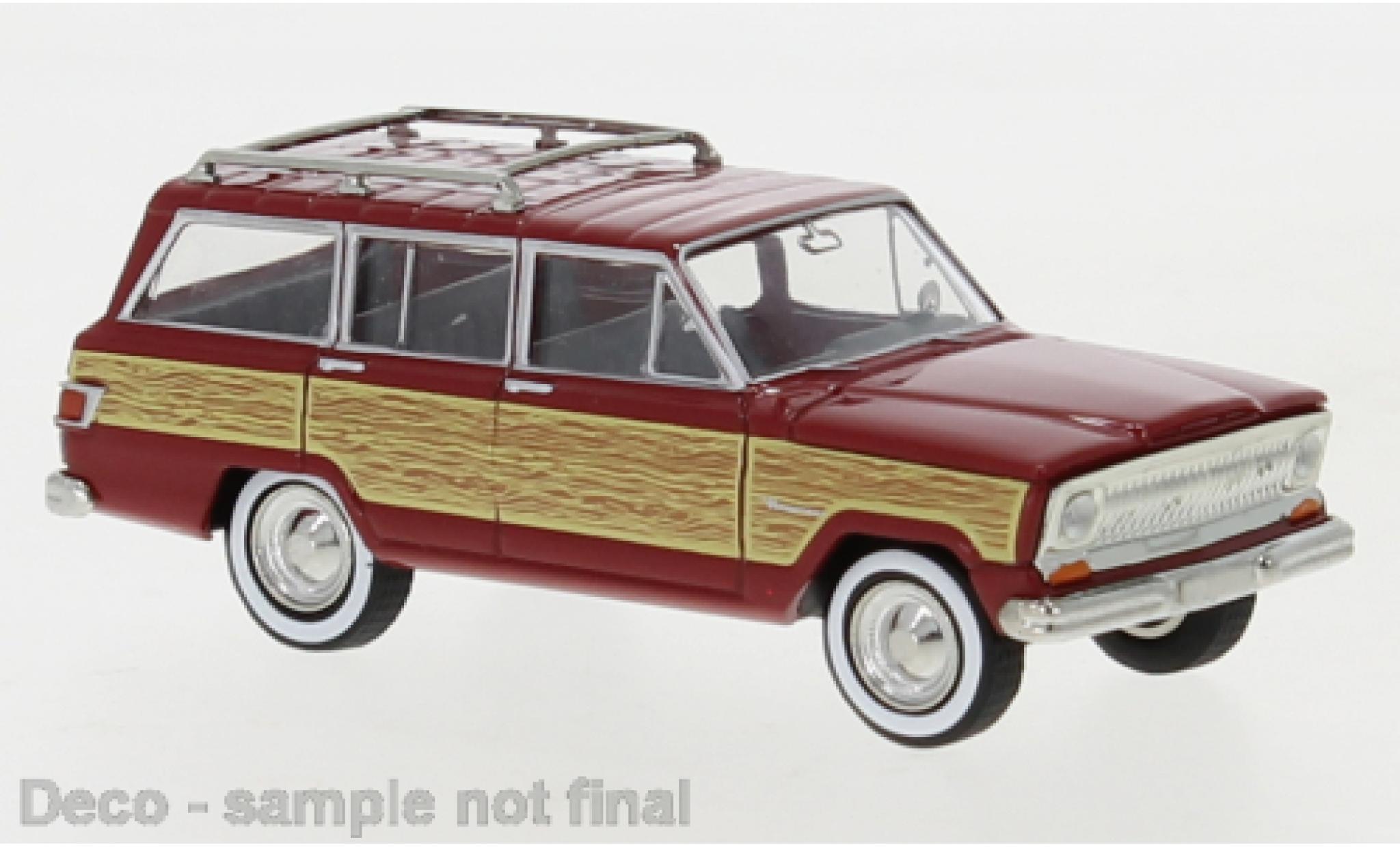 Jeep Wagoneer 1/87 Brekina B rood 1968 Woody modelauto