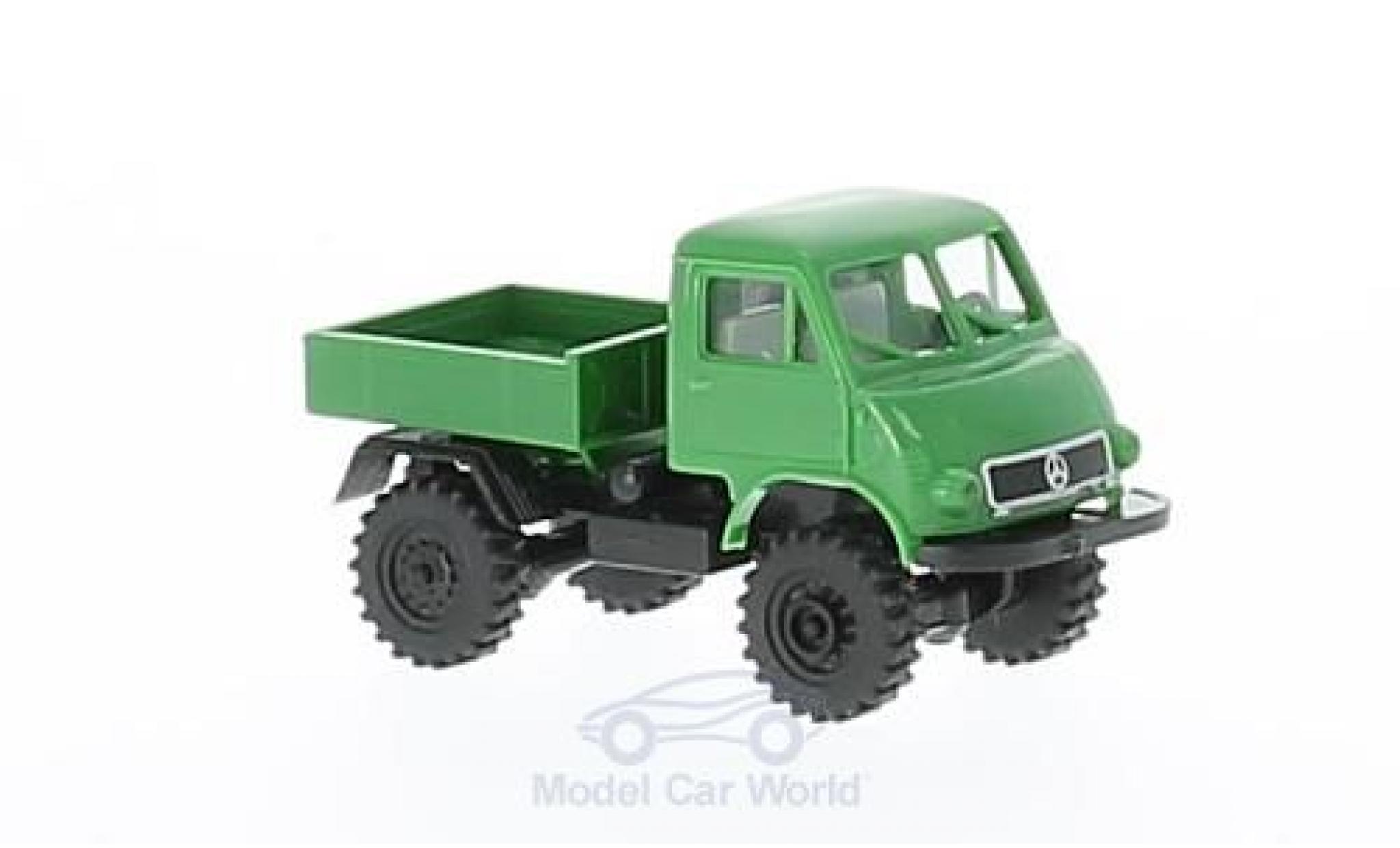 Mercedes Unimog 1/87 Brekina 402 groen/zwart Pritsche modelauto