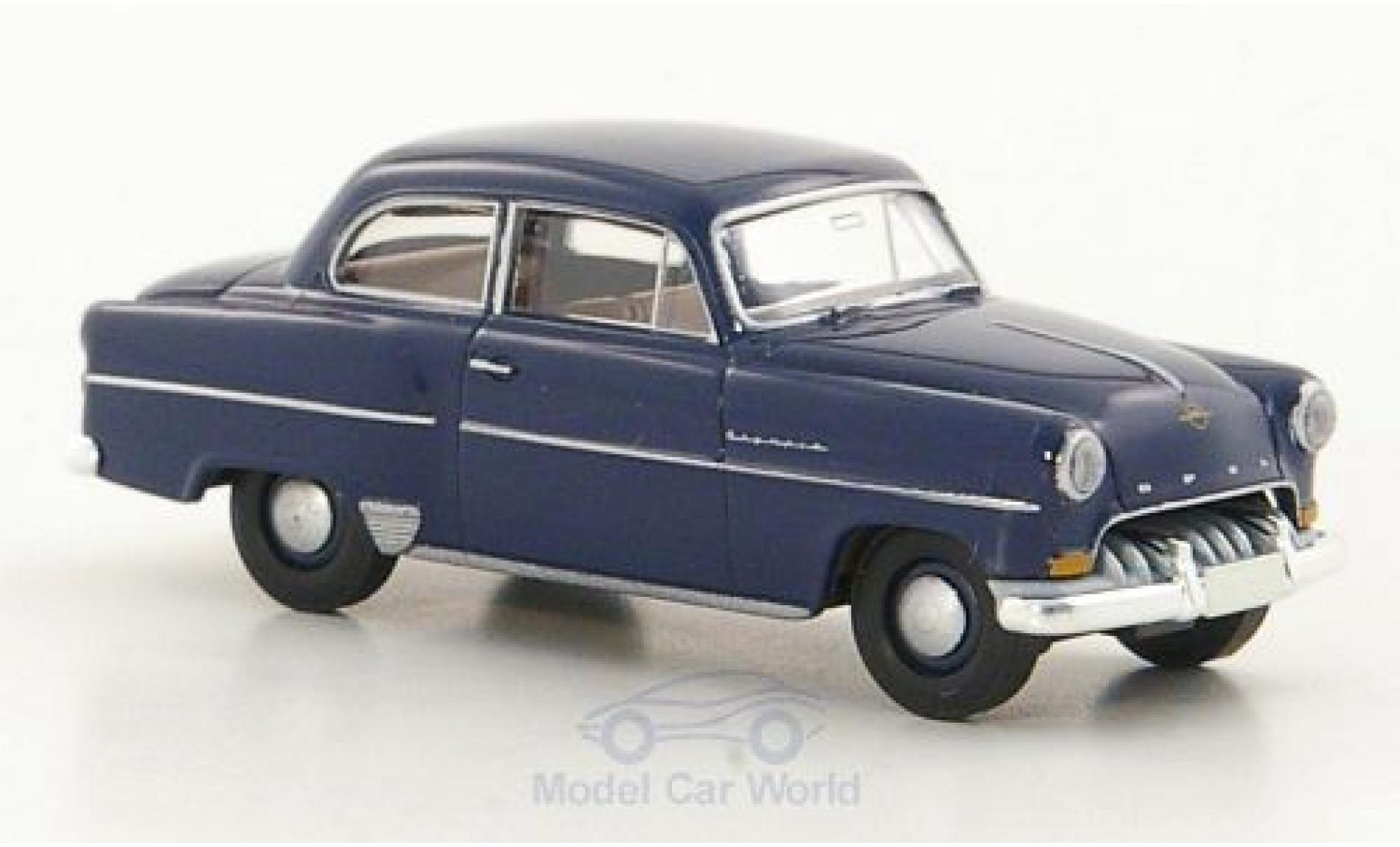 Opel Olympia 1/87 Brekina Rekord blauw modelauto