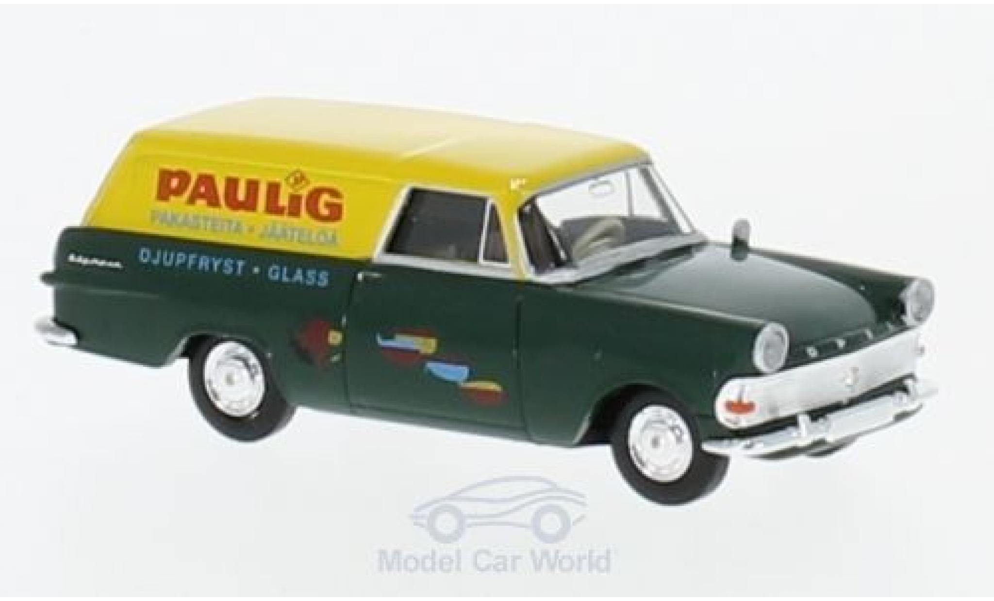 Opel Rekord 1/87 Brekina P2 Kasten Paulig (FIN) modelauto