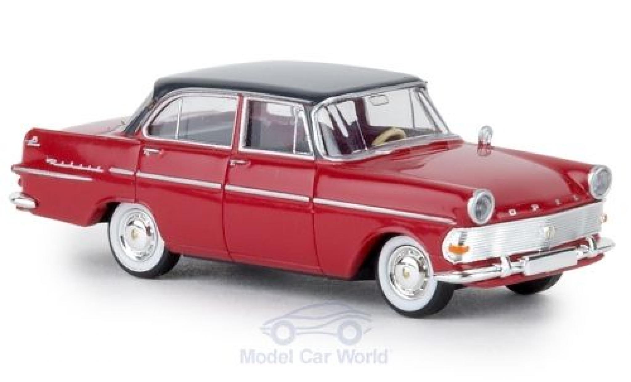 Opel Rekord 1/87 Brekina P2 rood/grijs TD modelauto