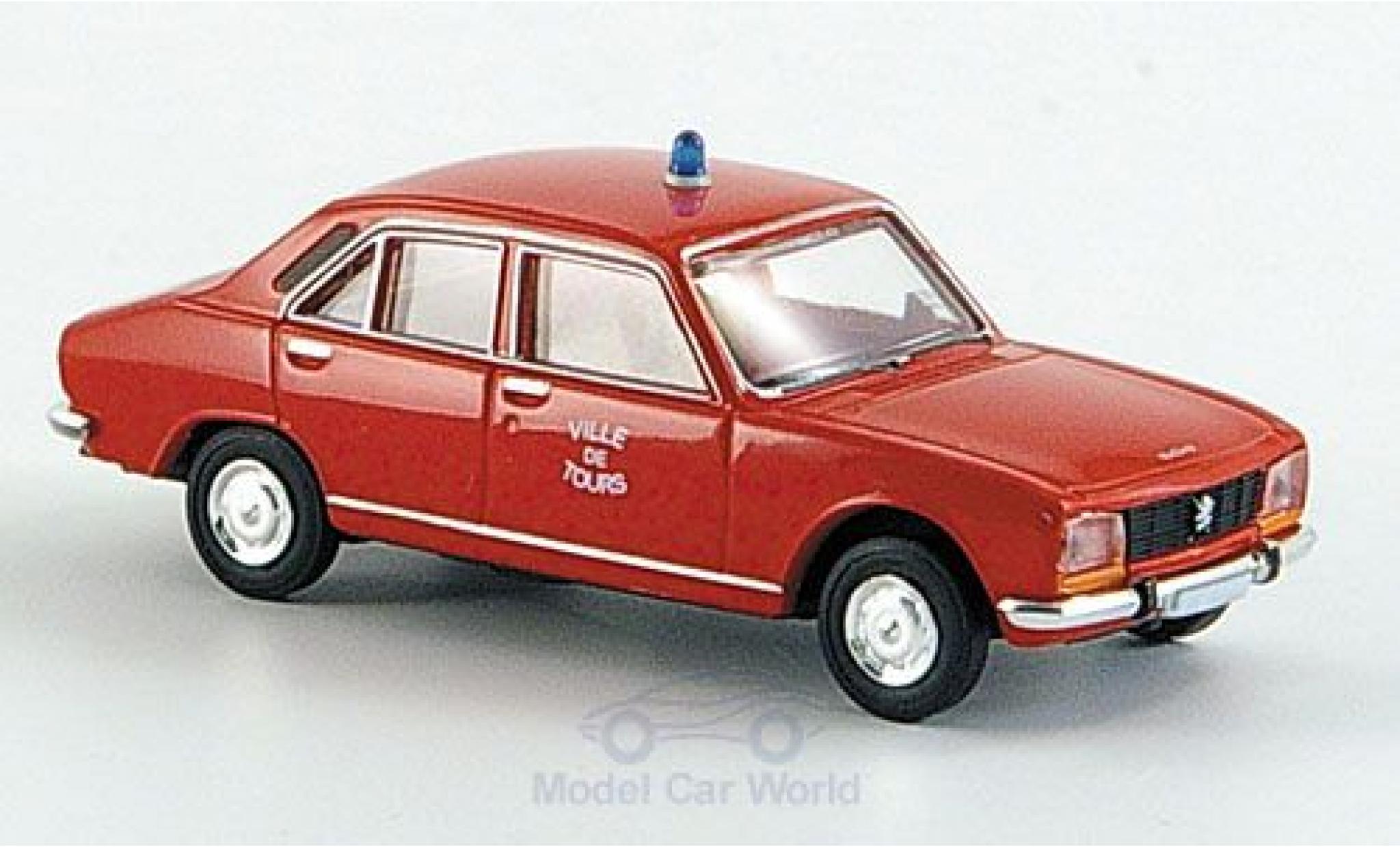 Peugeot 504 1/87 Brekina Sedan Ville de Tours Brandweer (F) modelauto