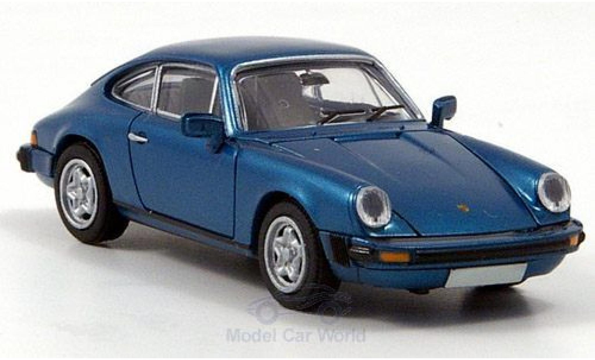 Porsche 911 SC 1/87 Brekina Coupe metallic blauw modelauto