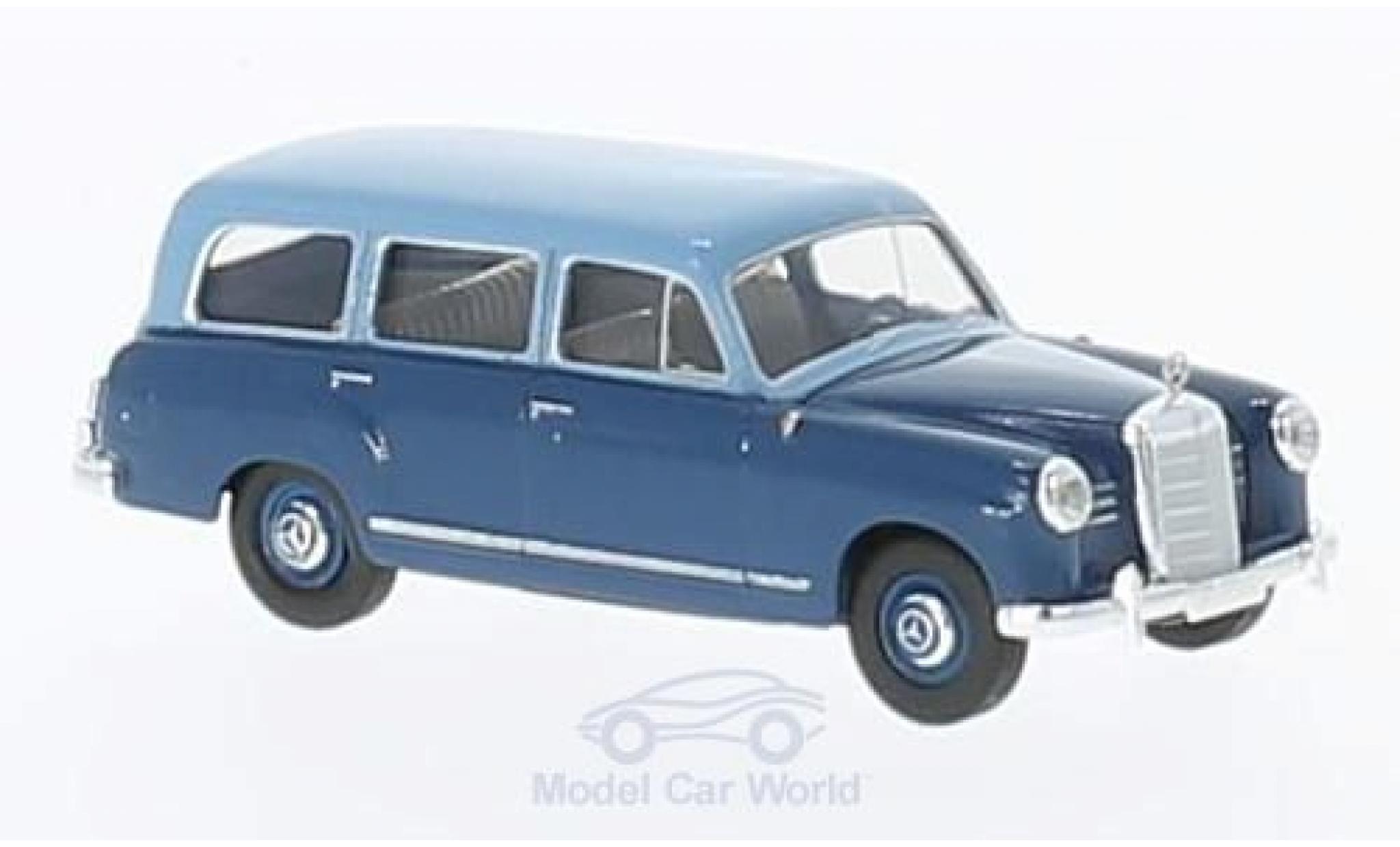 Mercedes 180 1/87 Brekina Stationwagen blauw/blauw modelauto