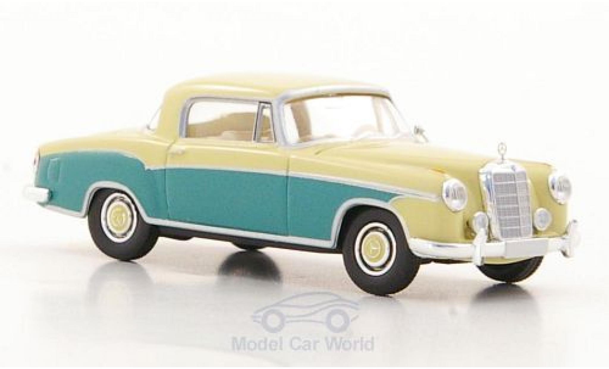 Mercedes 220 1/87 Brekina S Coupe (W180 II) beige/groen modelauto