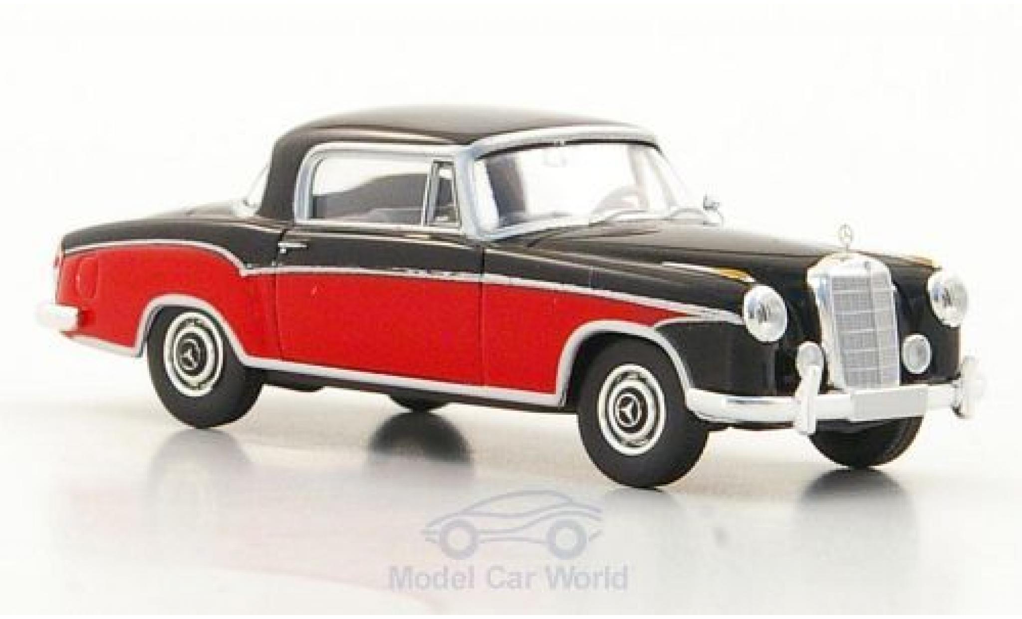 Mercedes 220 1/87 Brekina S Coupe (W180 II) zwart/rood modelauto