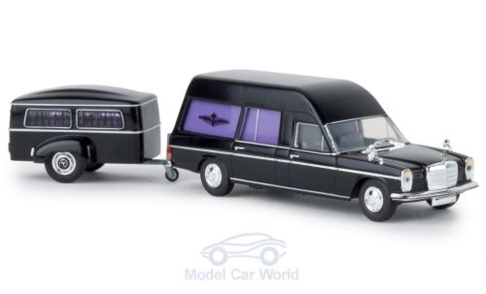 Mercedes /8 1/87 Brekina Bestattungswagen mit Anh&auml;nger modelauto