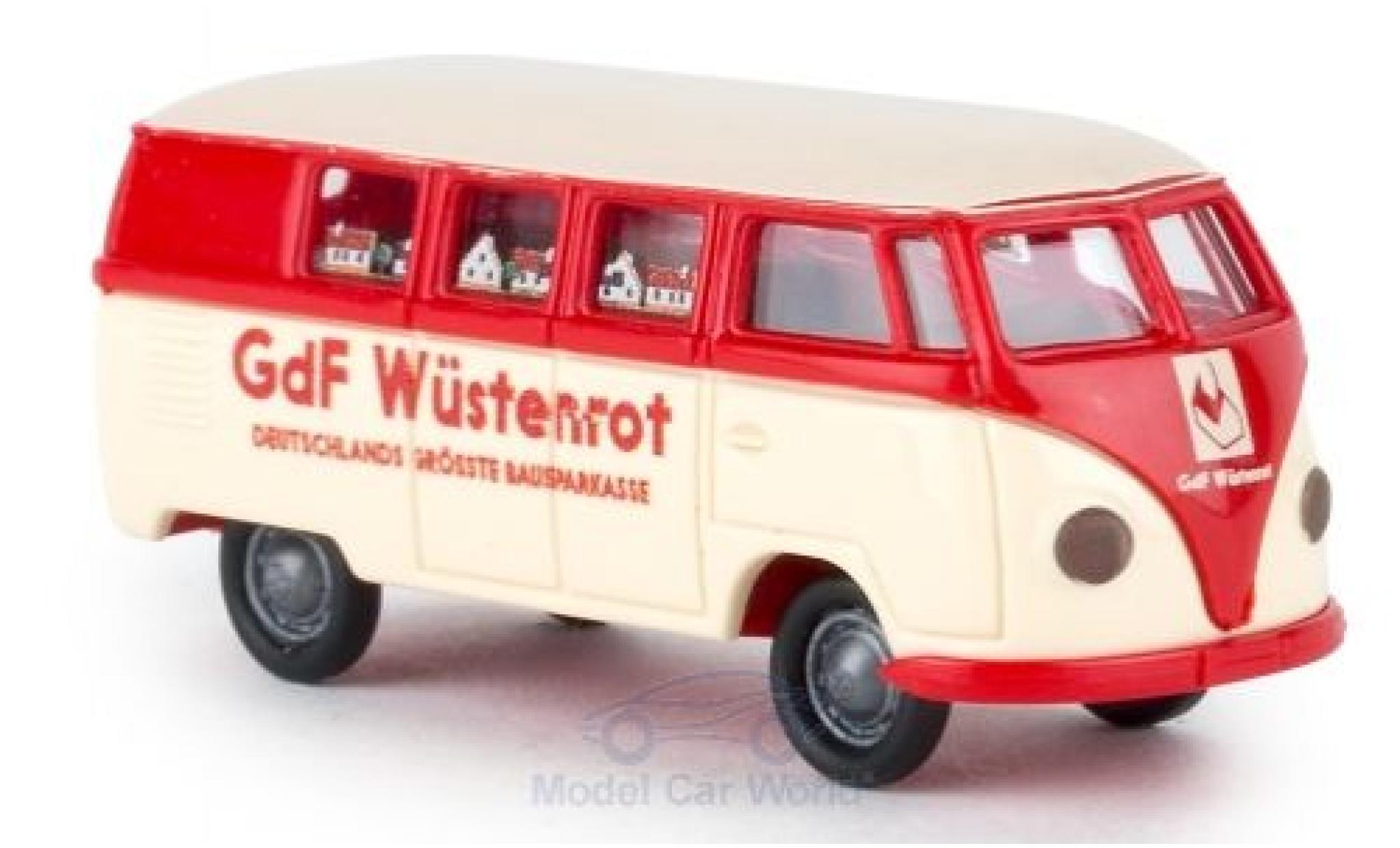 Volkswagen T1 B 1/87 Brekina a Bus Bausparkasse W&uuml;stenrood modelauto