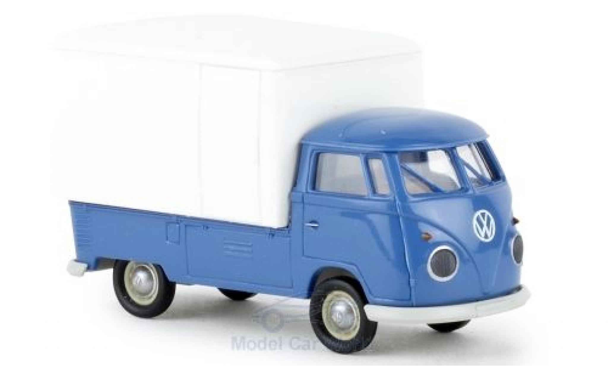 Volkswagen T1 1/87 Brekina b Gro&szlig;raum-Koffer blauw/wit 1960 modelauto