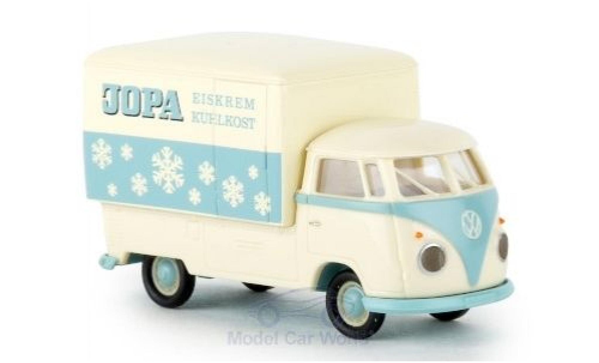 Volkswagen T1 1/87 Brekina b Gro&szlig;raum-Koffer Jopa Eiskrem 1960 modelauto