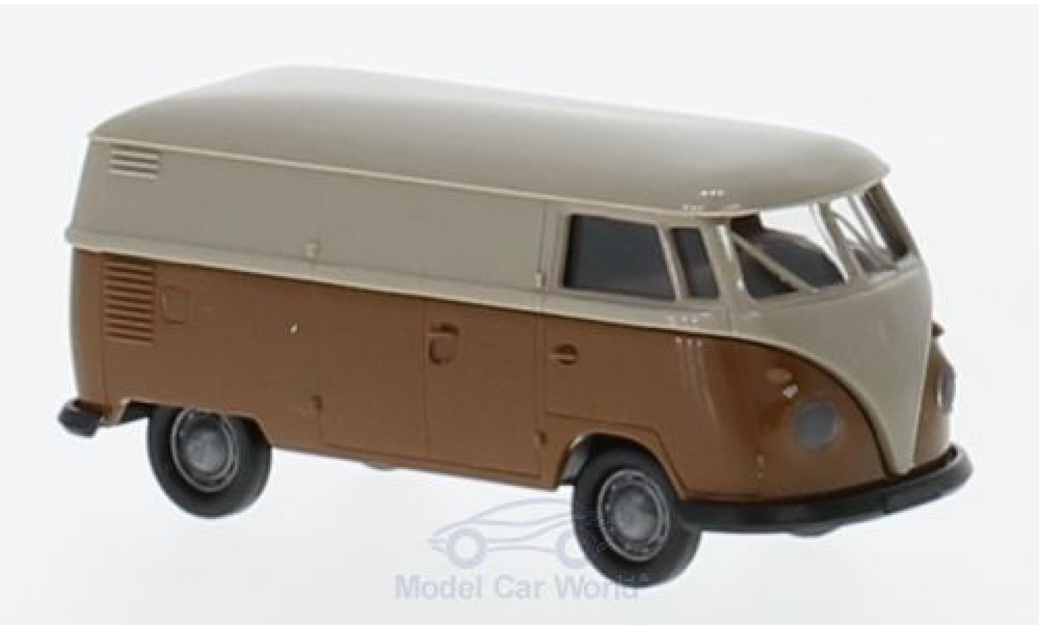 Volkswagen T1 B 1/87 Brekina b Kasten grijs/bruin modelauto