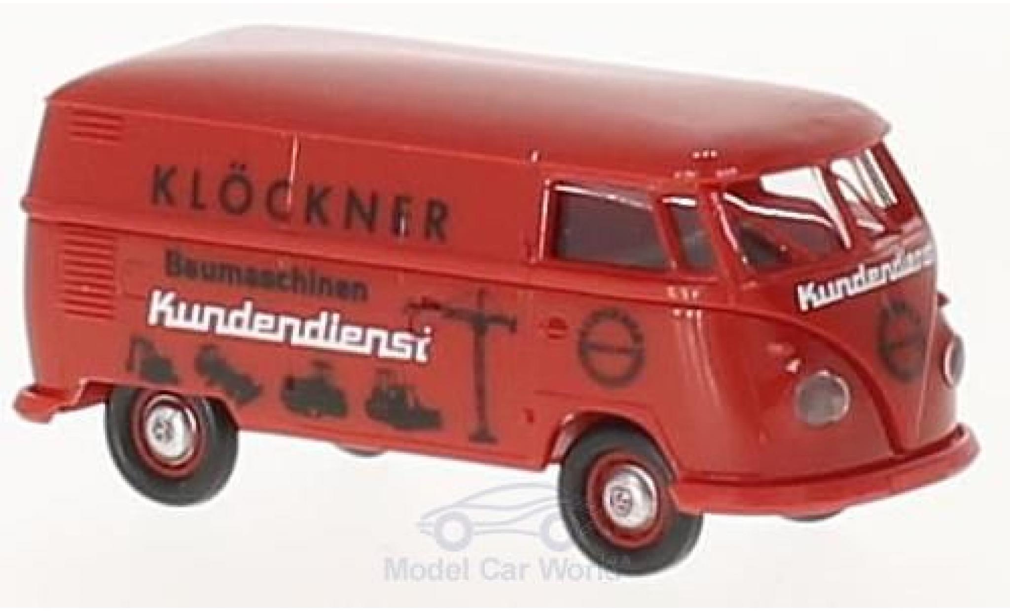Volkswagen T1 B 1/87 Brekina b Kasten Kl&ouml;ckner Baumaschinen modelauto