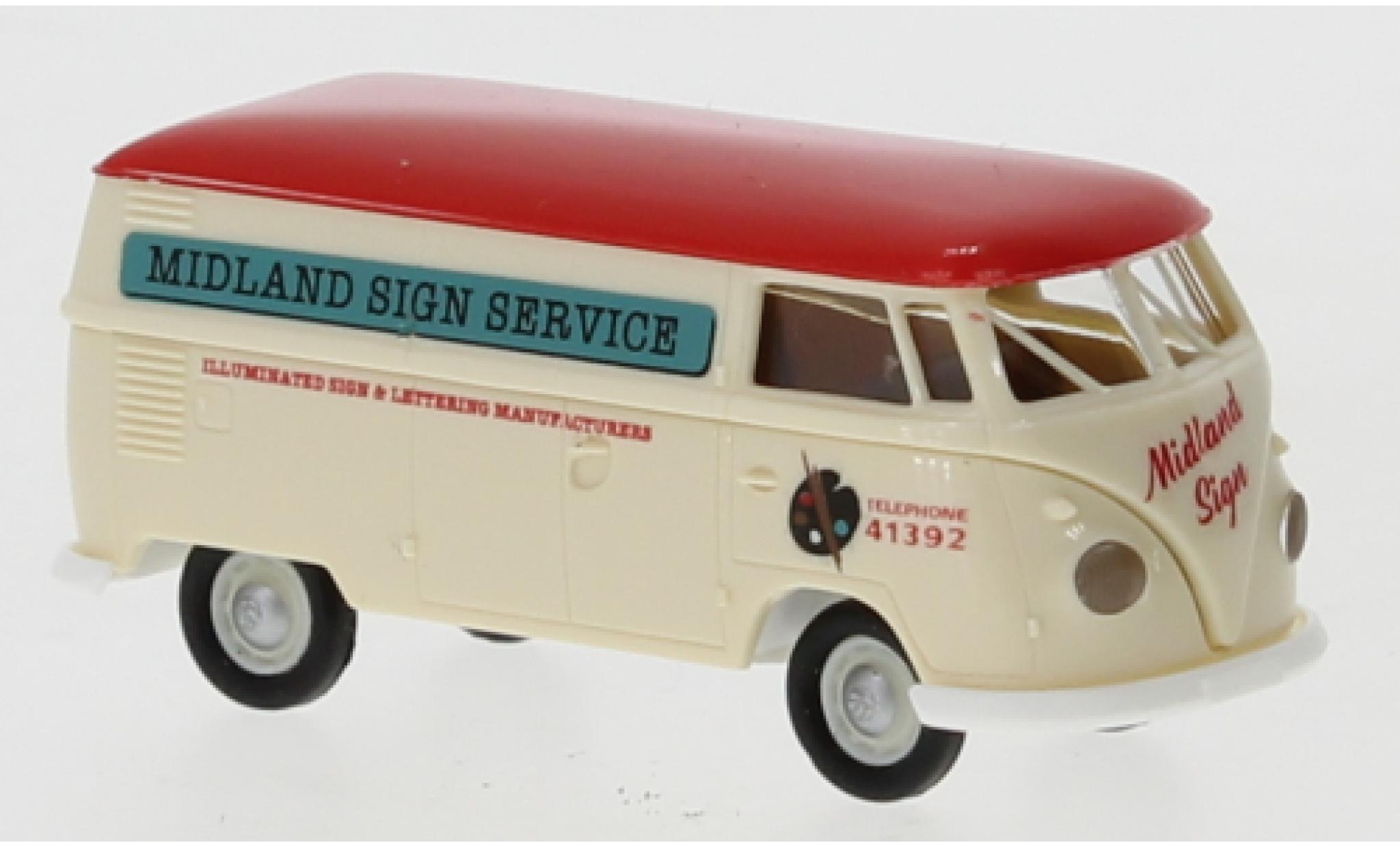 Volkswagen T1 1/87 Brekina b Kasten Midland Sign Service 1960 modelauto