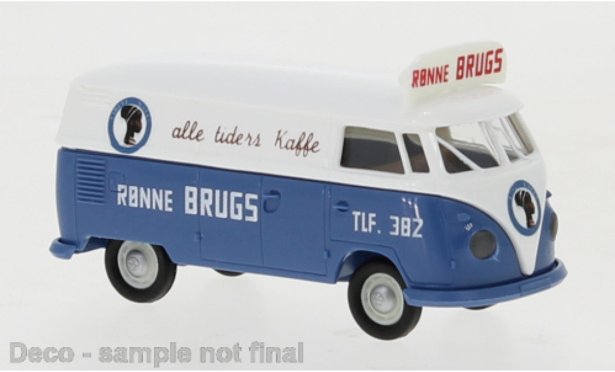 Volkswagen T1 1/87 Brekina b Kasten Ronne Brugs - Cirkel Kaffe 1960 modelauto