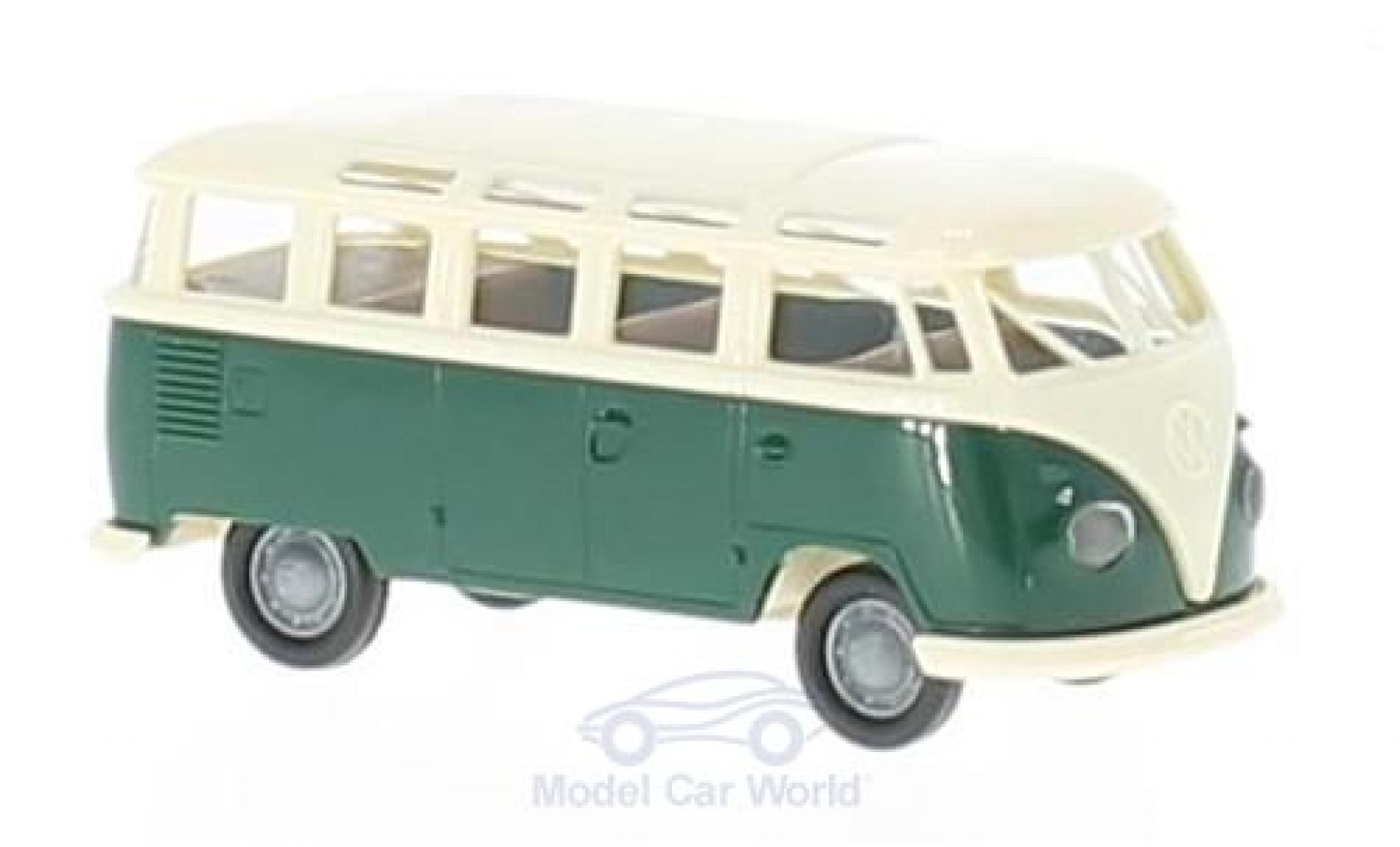 Volkswagen T1 B 1/87 Brekina b Samba groen/beige modelauto