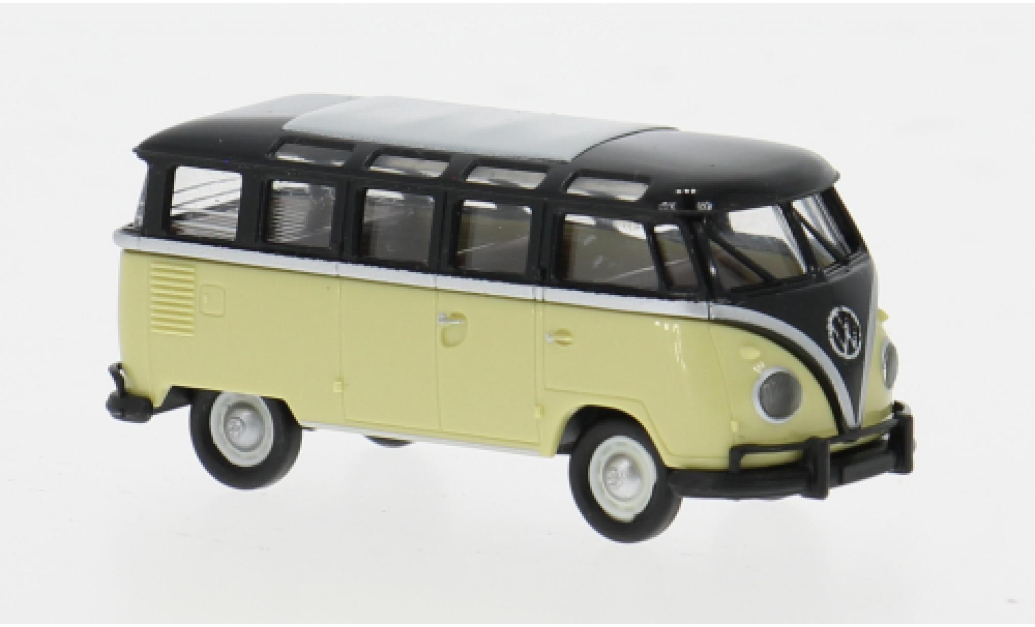 Volkswagen T1 1/87 Brekina b Samba zwart/groen 1960 1:87 modelauto