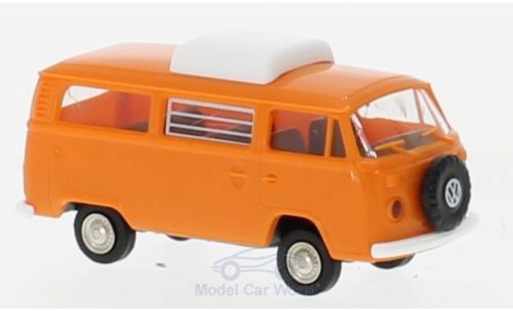 Volkswagen T2 B 1/87 Brekina Camper oranje mit Hubdach modelauto