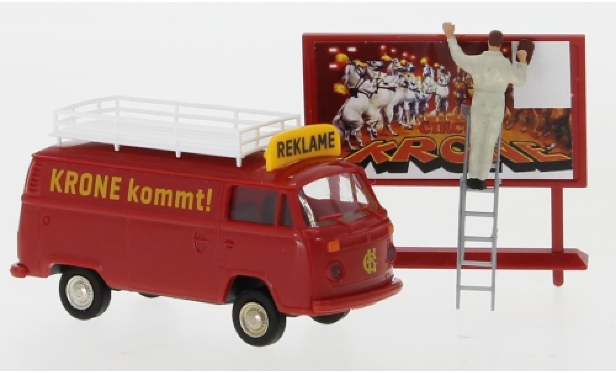Volkswagen T2 1/87 Brekina Kasten Circus Krone Reklame 1973 avec figurine modelauto