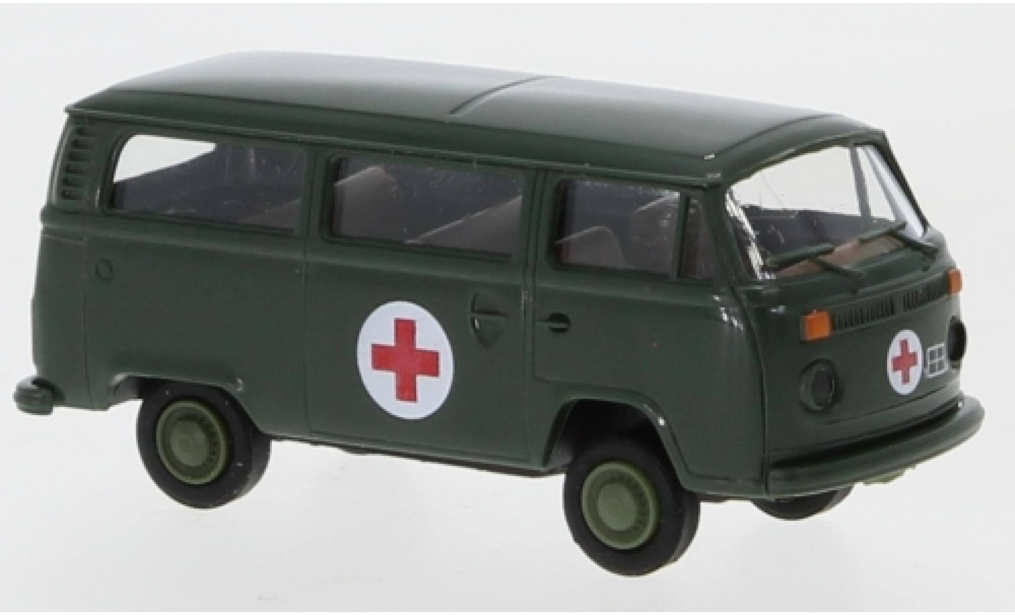 Volkswagen T2 1/87 Brekina Stationwagen Bundeswehr - Rotes Kreuz 1973 modelauto