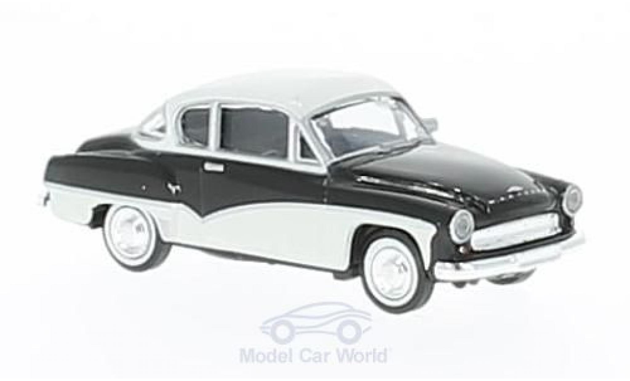 Wartburg 311 1/87 Brekina Coupe zwart/wit modelauto