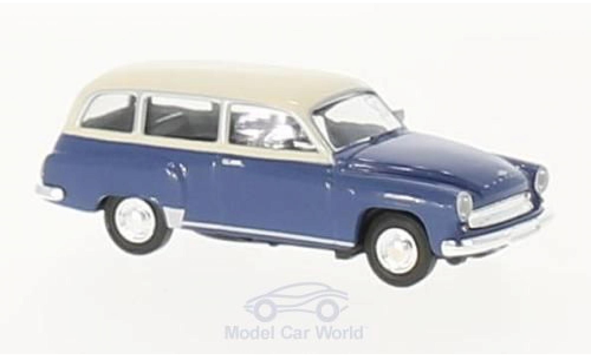 Wartburg 311 1/87 Brekina Stationwagen blauw/beige modelauto