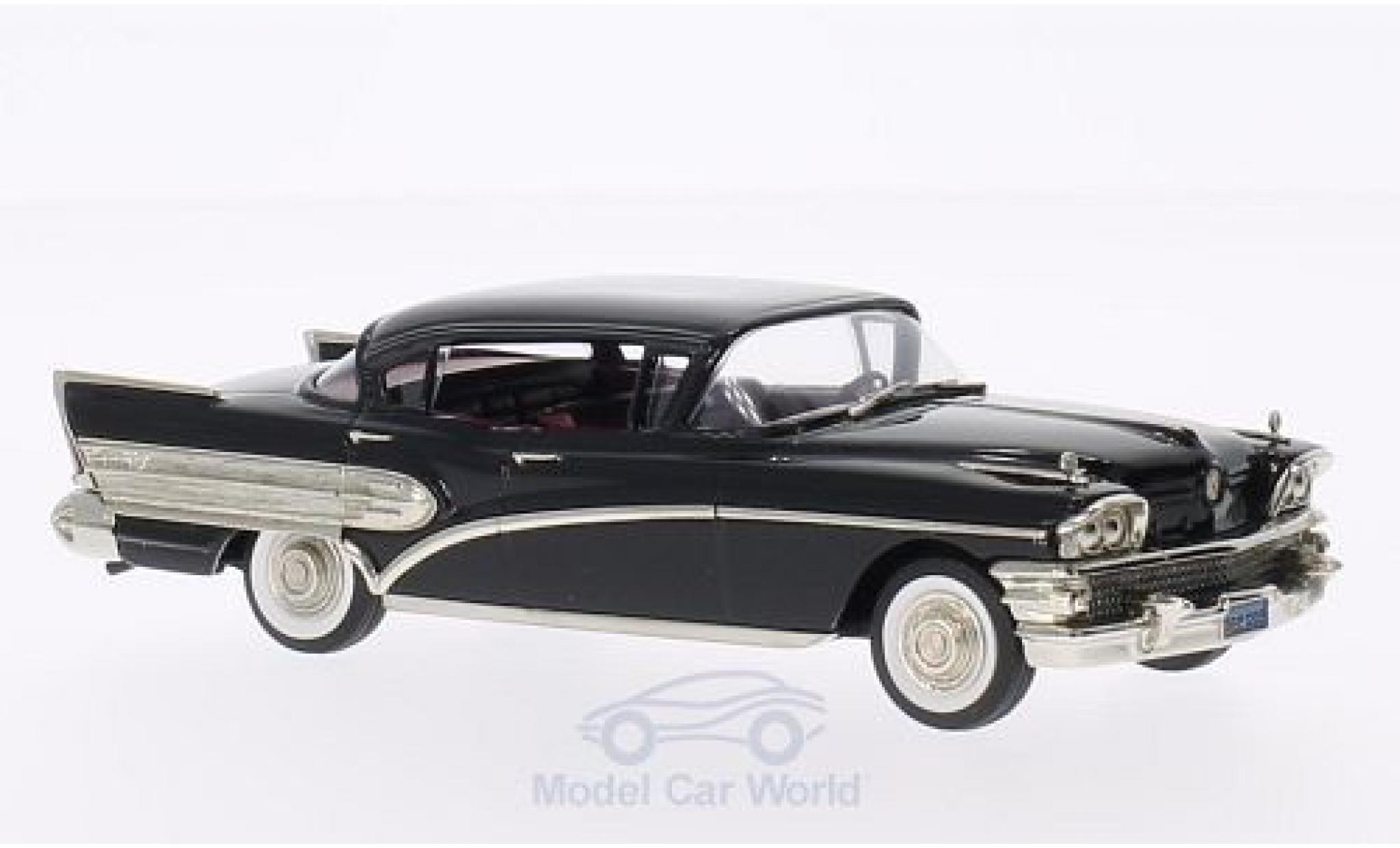 Buick Roadmaster 1/43 Brooklin 75 Hardtop zwart 1958 modelauto