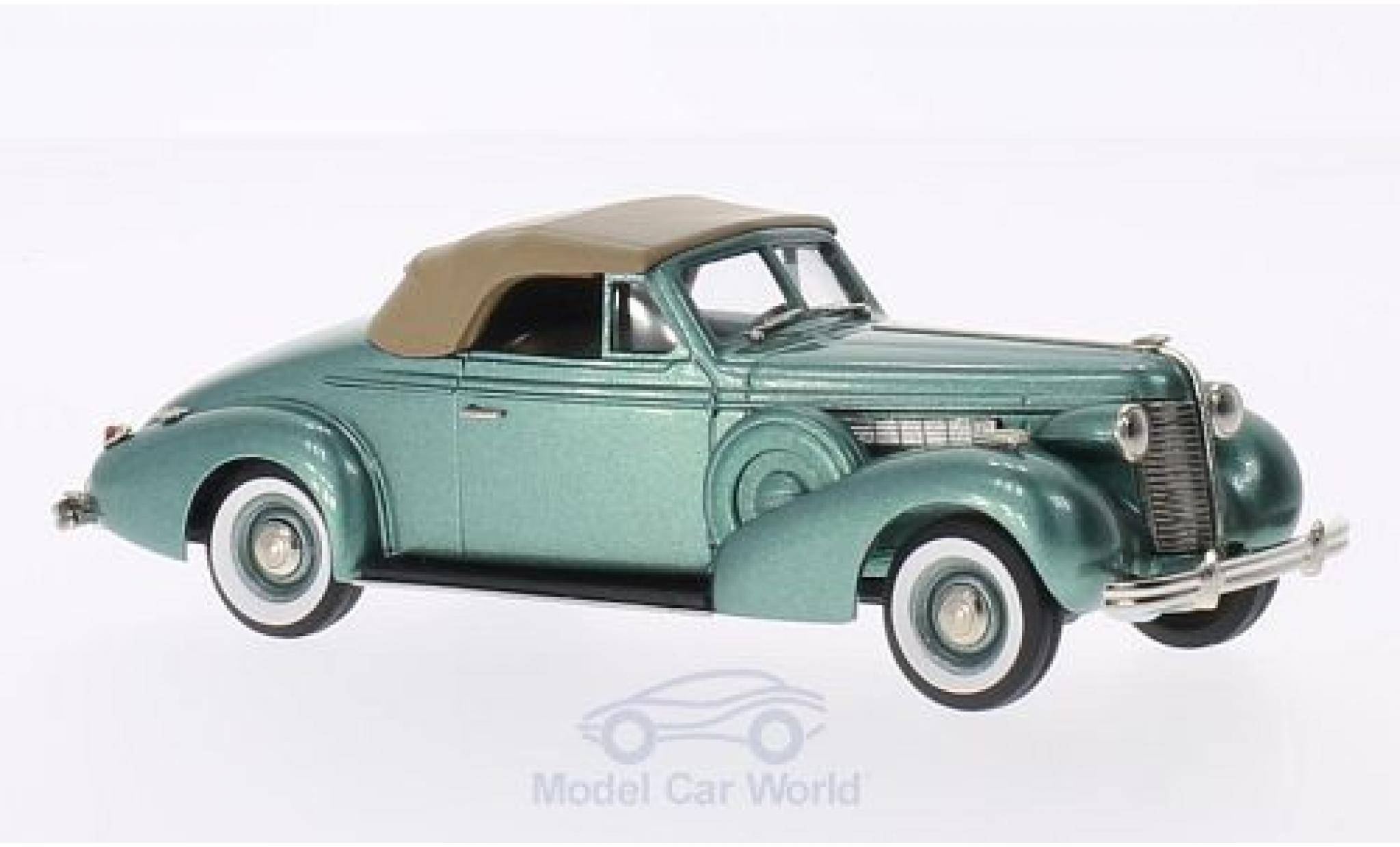 Buick Special 1/43 Brooklin Cabriolet Coupe M46-C metallic groen/bruin 1938 modelauto