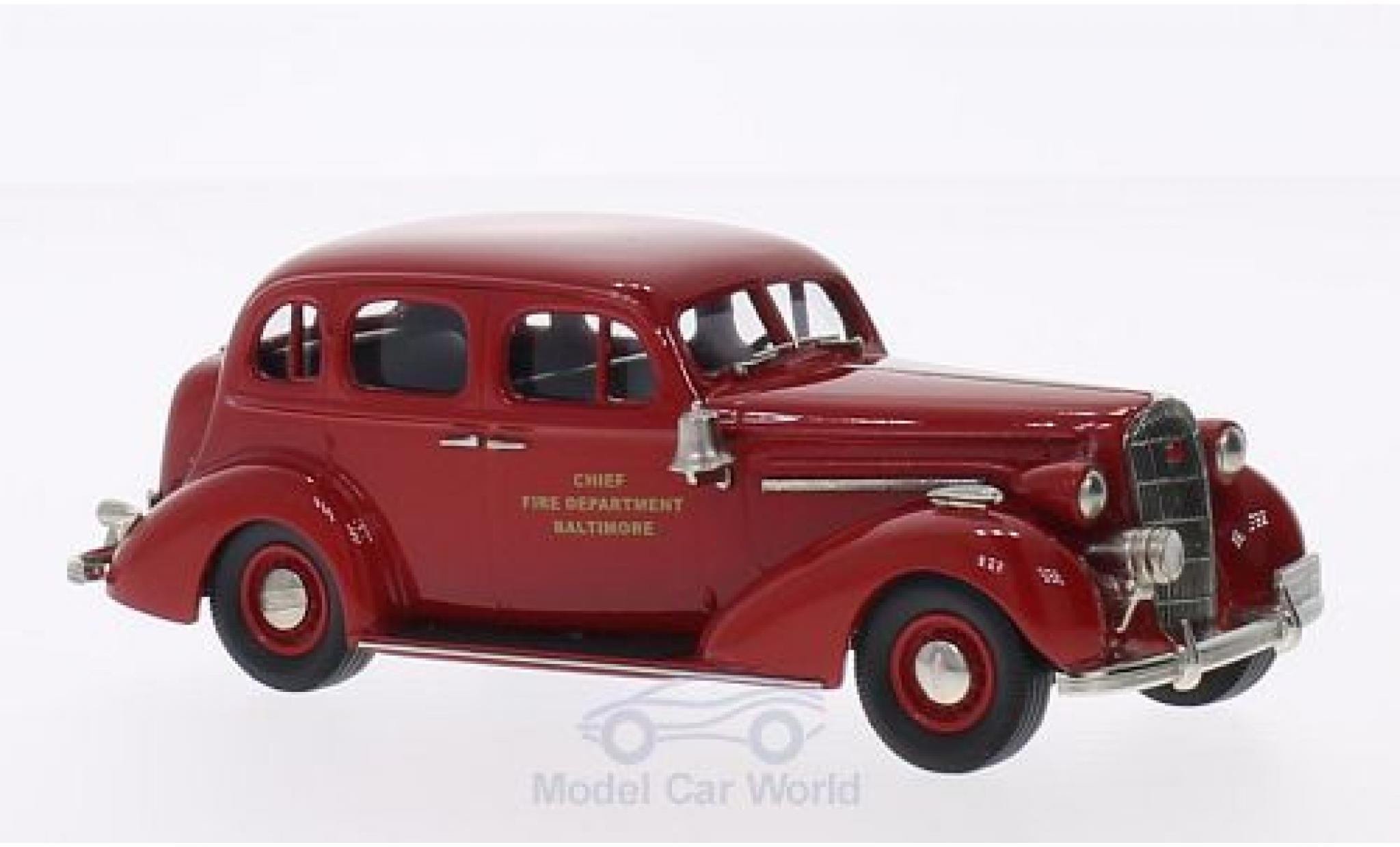 Buick Special 1/43 Brooklin Sedan Baltimore Fire Chief rood 1936 modelauto