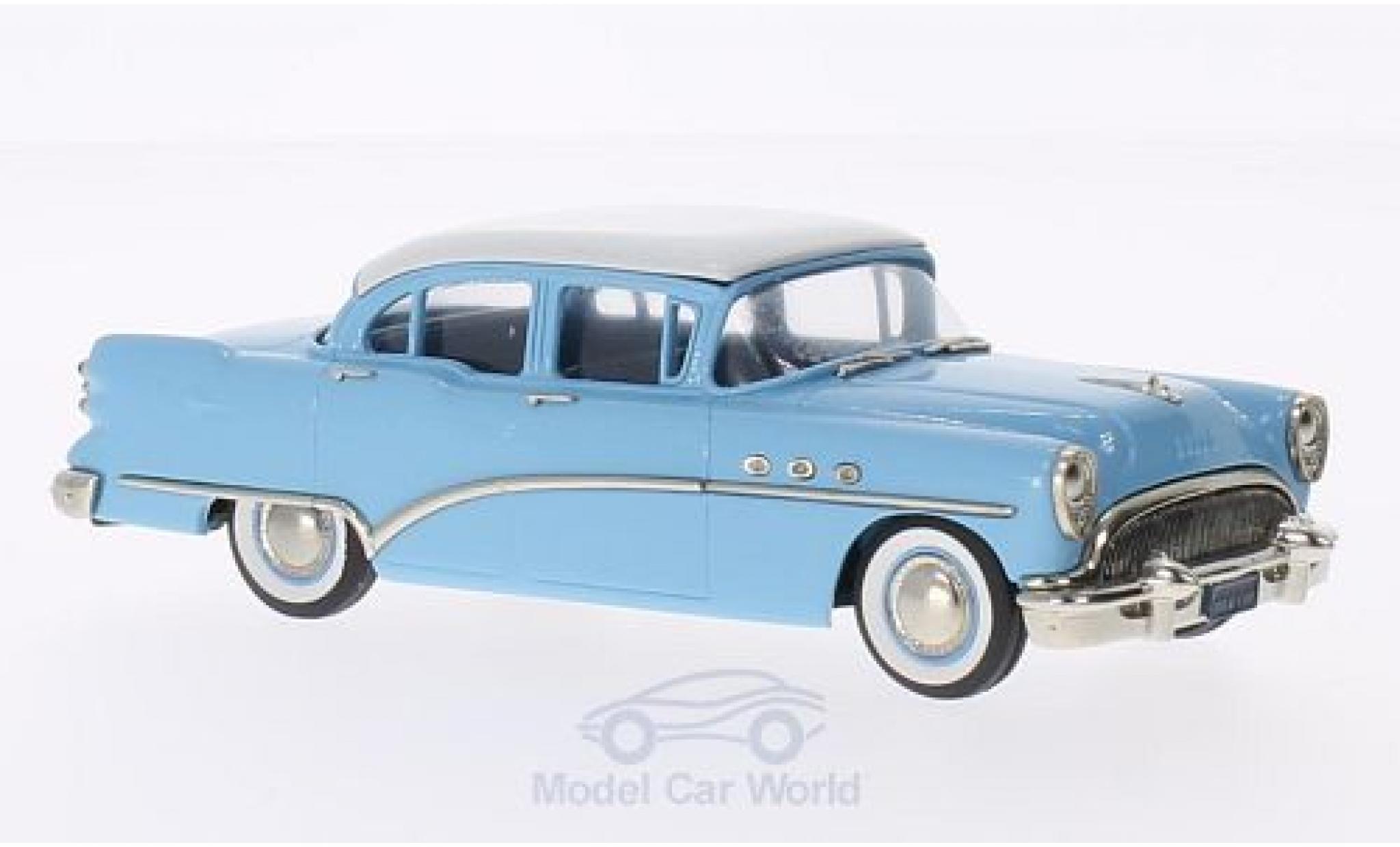 Buick Special 1/43 Brooklin Sedan blauw/wit 1954 modelauto