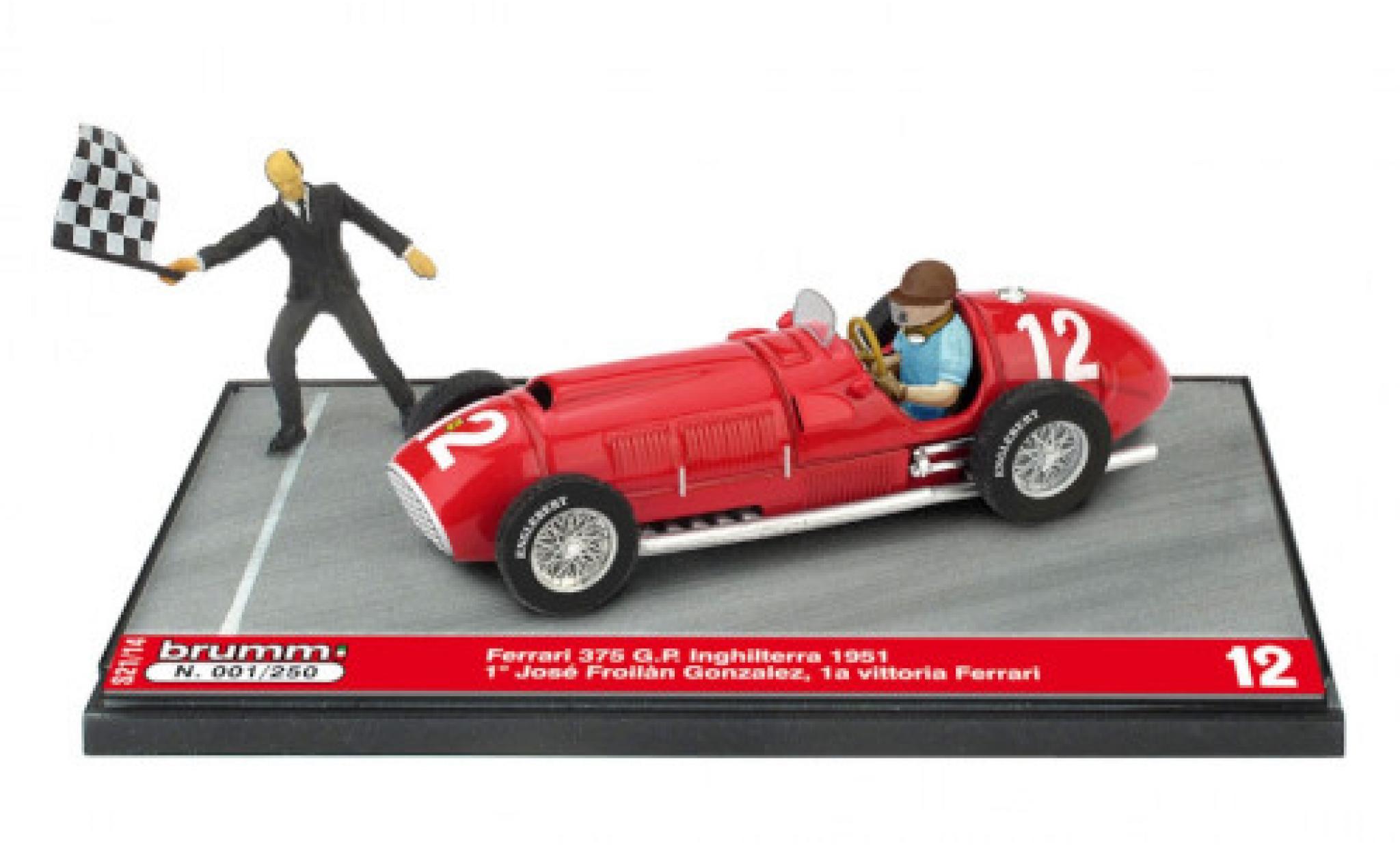 Ferrari 375 1/43 Brumm No.12 formule 1 GP Angleterre 1951 modelauto