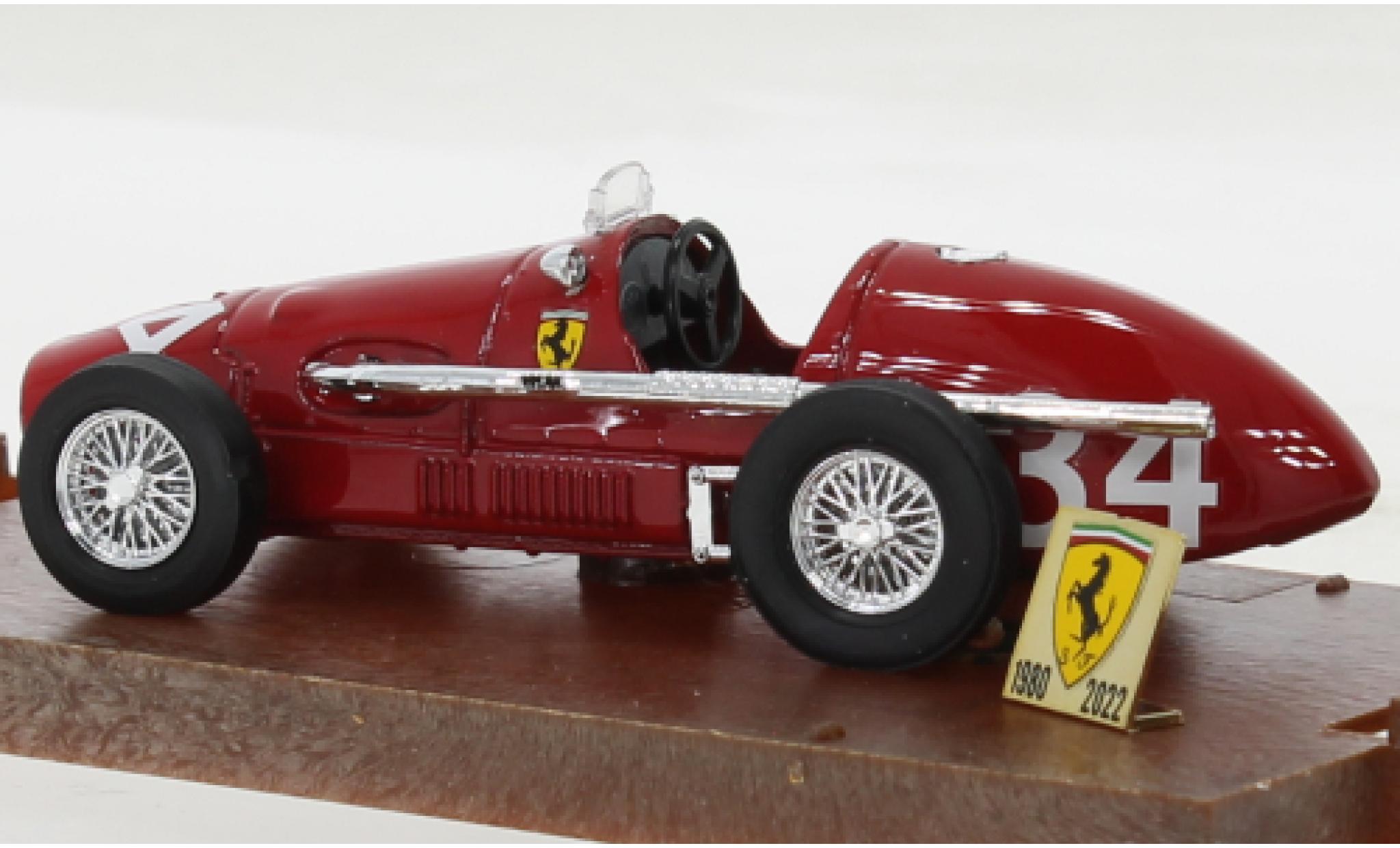 Ferrari 500 1/43 Brumm F2 metallic rood No.34 formule 2 1952 modelauto
