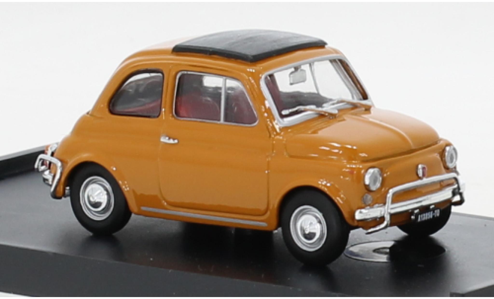 Fiat 500 1/43 Brumm L geel 1968 modelauto