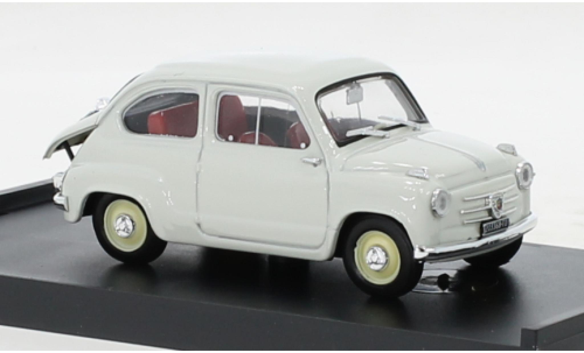 Fiat 600 1/43 Brumm grijs clair 1956 modelauto