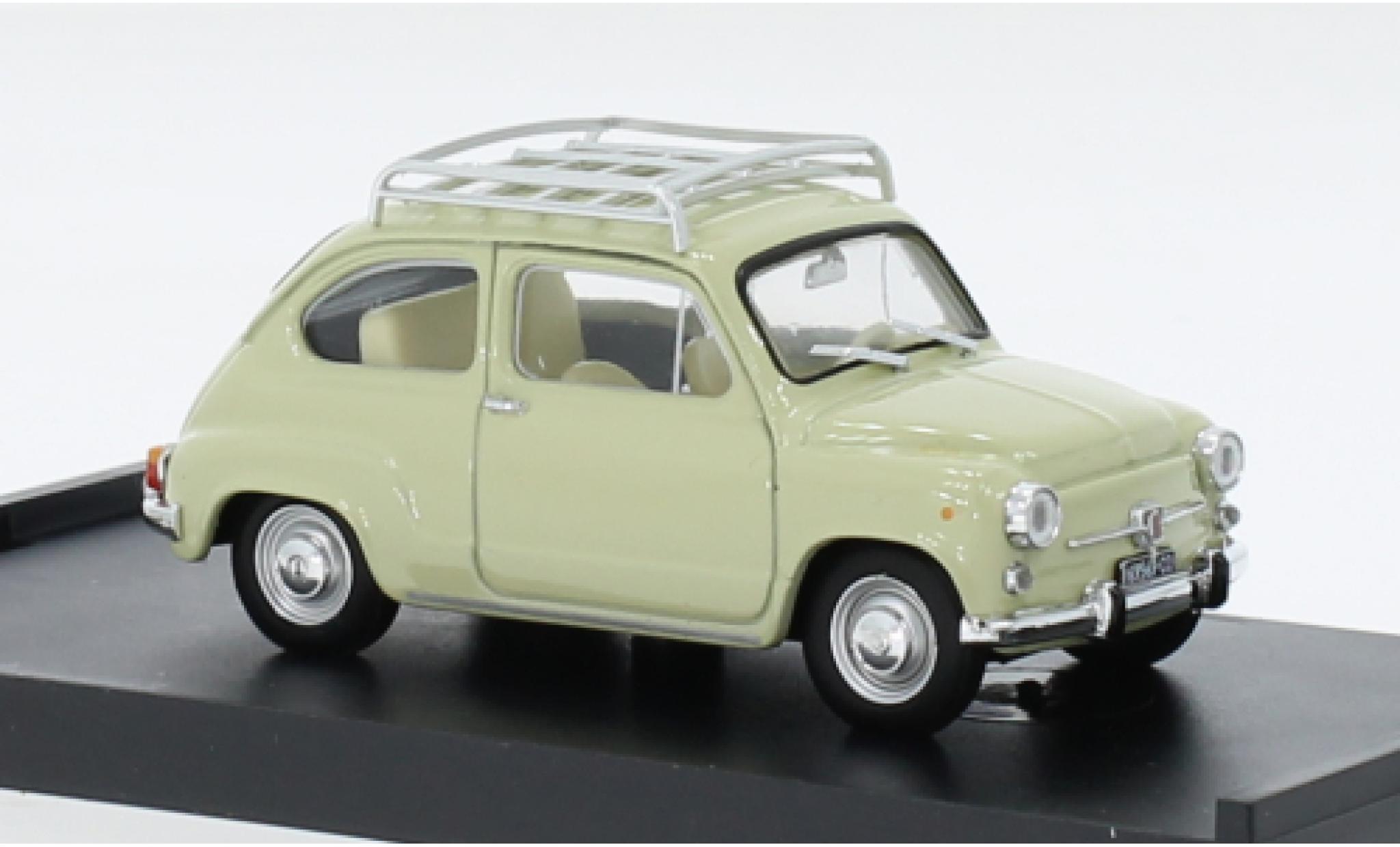 Fiat 600 1/43 Brumm D Fanaloni beige 1965 modelauto