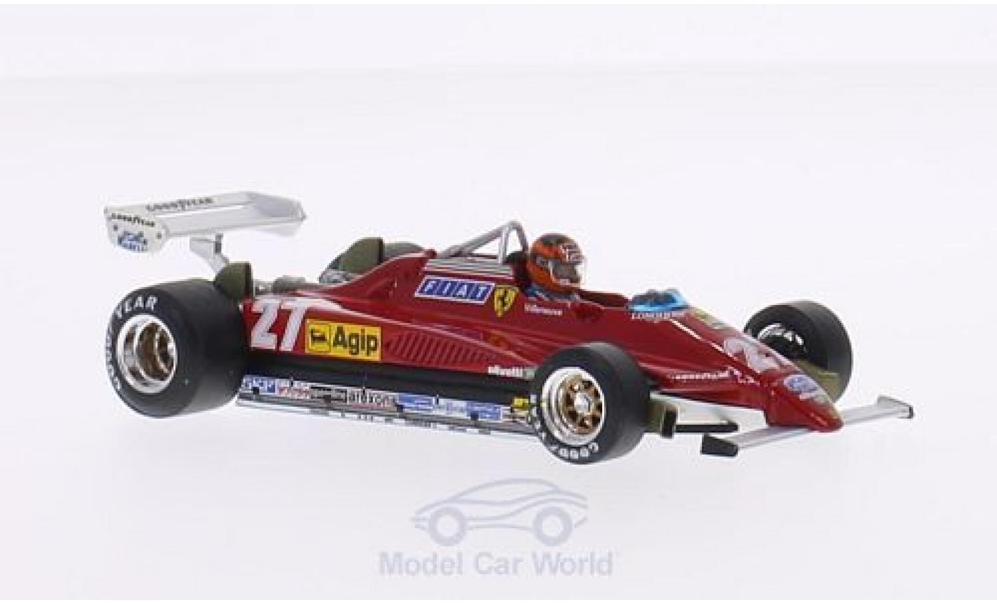 Ferrari 126 1/43 Brumm C2 Turbo No.27 Scuderia Formel 1 GP Belgien 1982 mit Fahrerfigur in Sonderverpackung G.Villeneuve modelauto