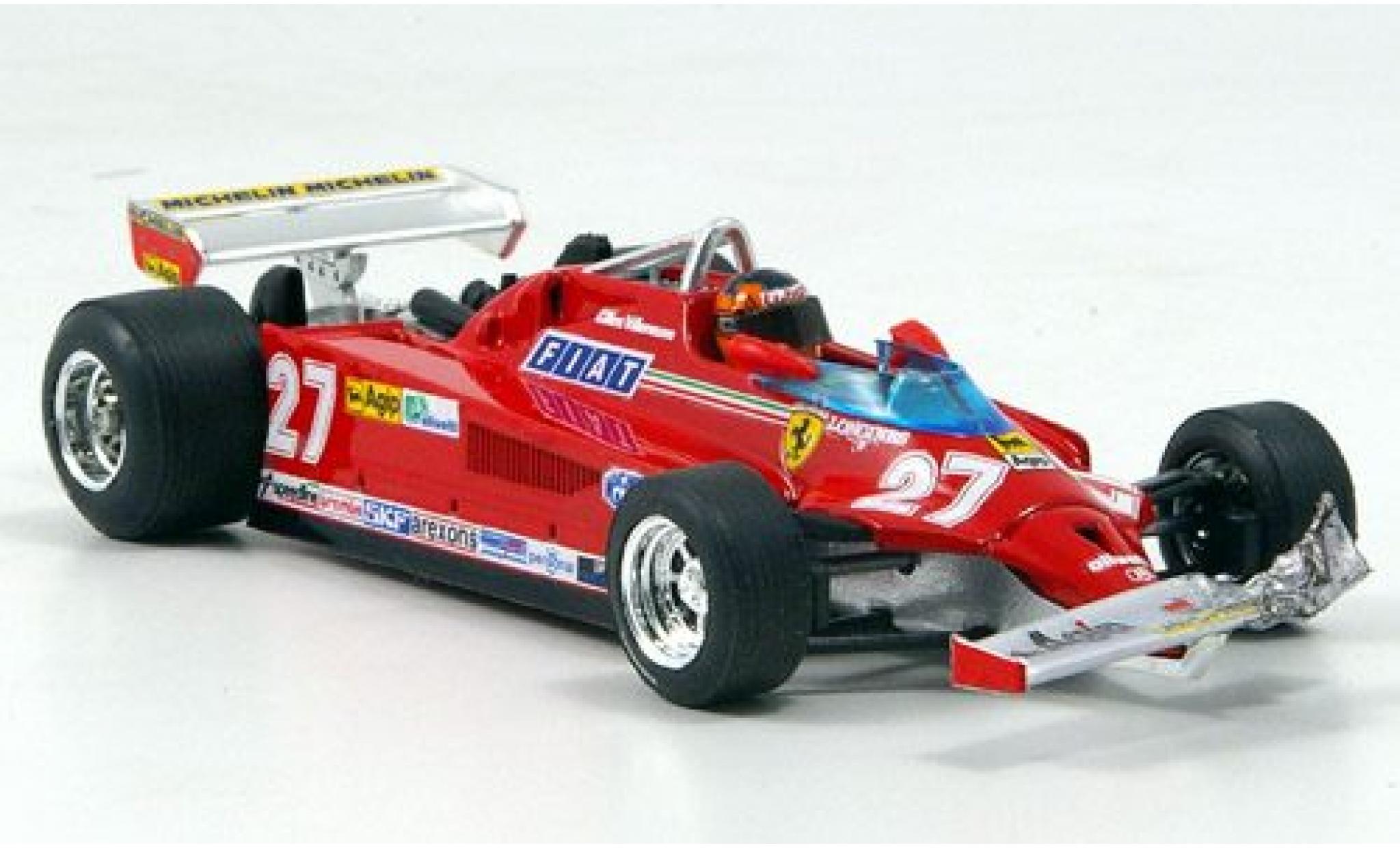 Ferrari 126 1/43 Brumm CK Turbo No.27 Scuderia Formel 1 GP Kanada 1981 avec figurine de conducteur ronde 39-54 G.Villeneuve modelauto