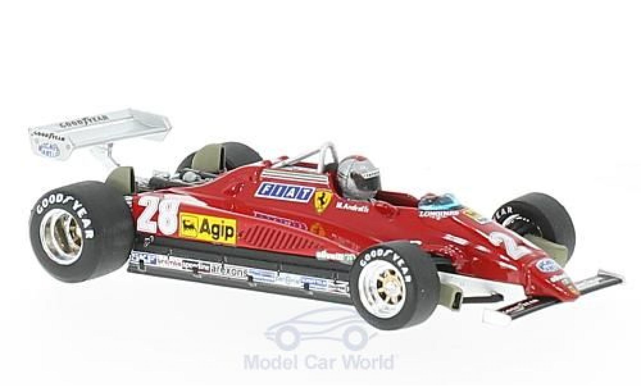 Ferrari 126 1/43 Brumm C2 turbo No.28 Formel 1 GP Italien 1982 mit Fahrerfigur M.Andretti modelauto