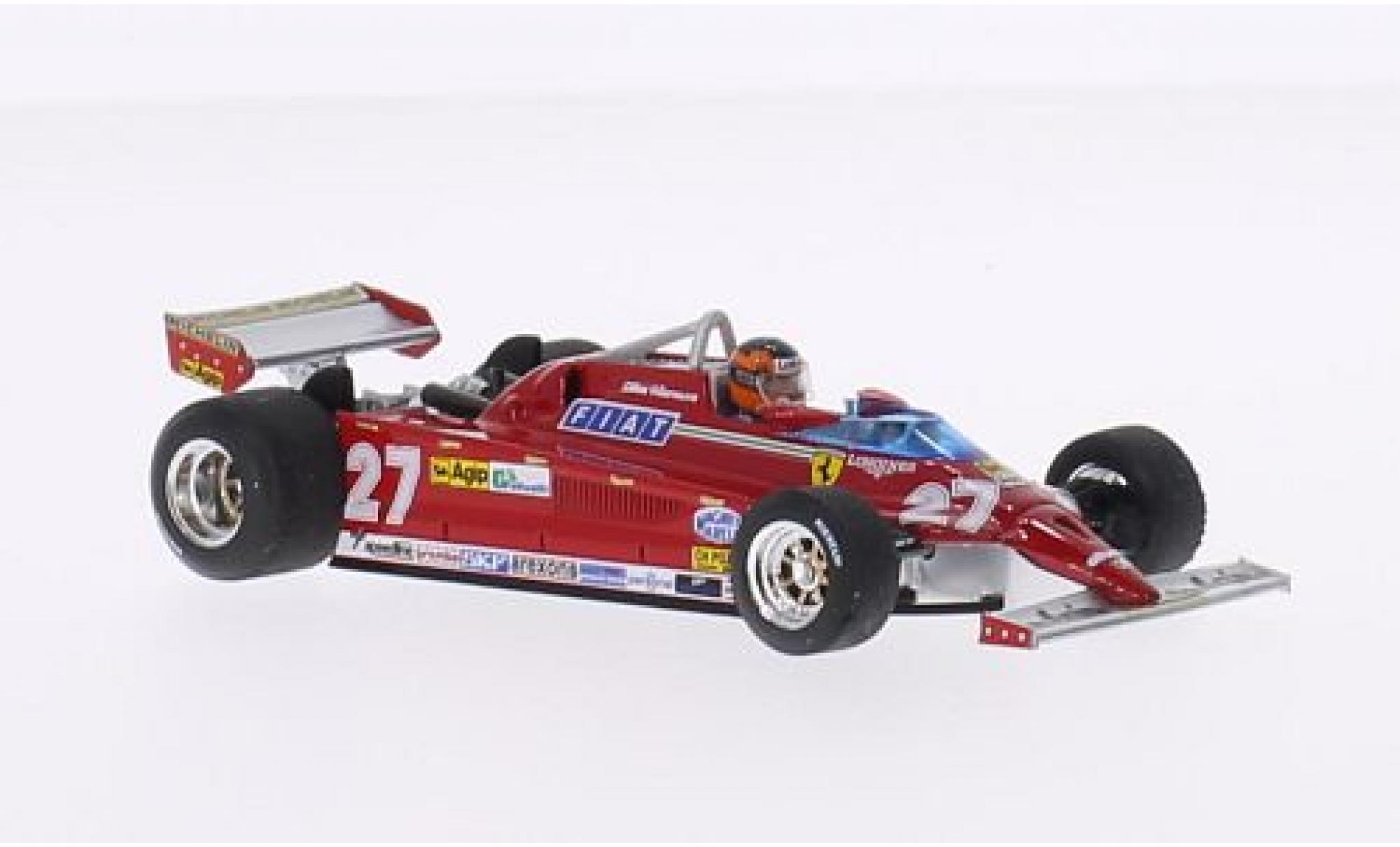 Ferrari 126 1/43 Brumm CK Turbo No.27 Suderia Formel 1 GP Monte Carlo 1981 avec figurine de conducteur G.Villeneuve modelauto