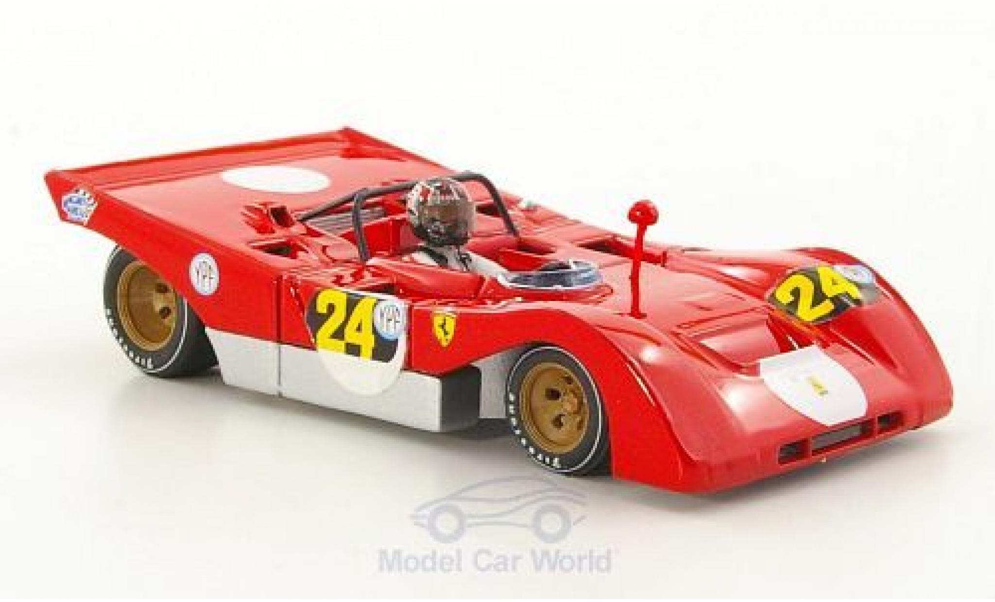 Ferrari 312 1/43 Brumm PB RHD No.24 1000 Km Buenos Aires 1971 mit Fahrerfigur in memoria di Ignazio Giunti 1971-2011 I.Giunti modelauto