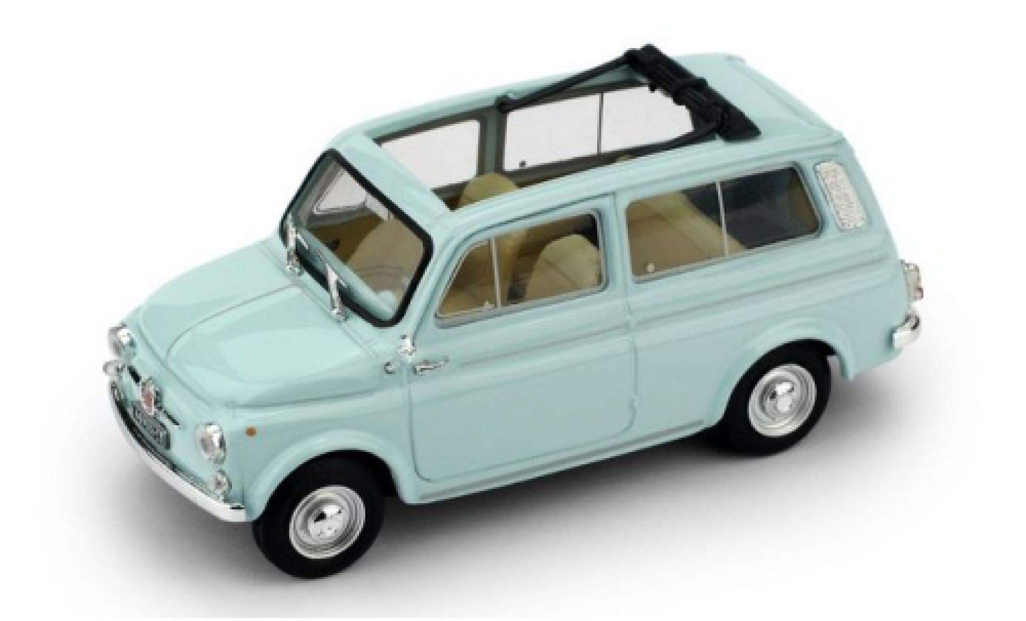 Fiat 500 1/43 Brumm Giardiniera blauw 1960 modelauto