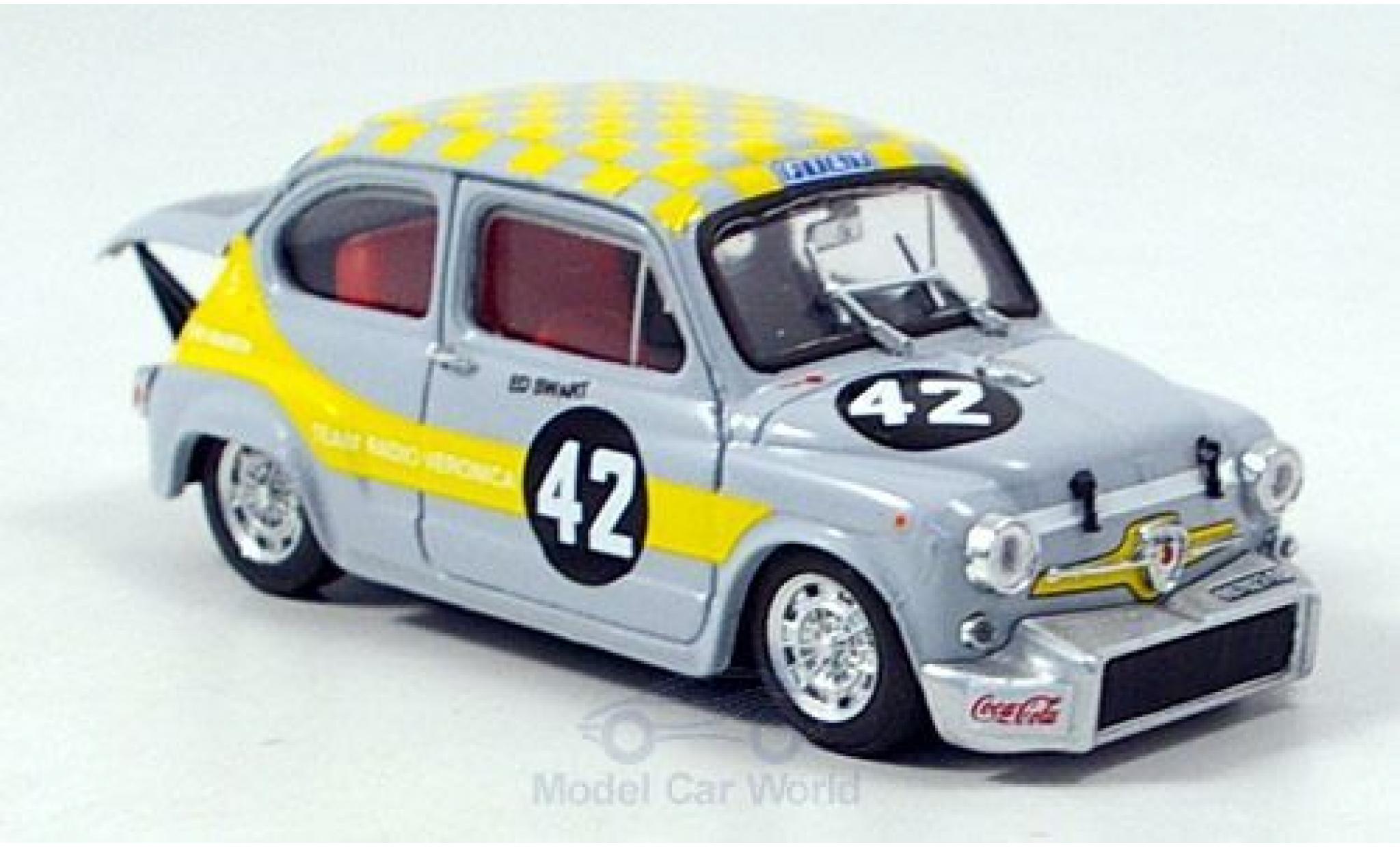 Fiat Abarth 1000 1/43 Brumm Berlina No.42 Team Radio Veronica Zandvoort Trophy 1969 E.Swart modelauto