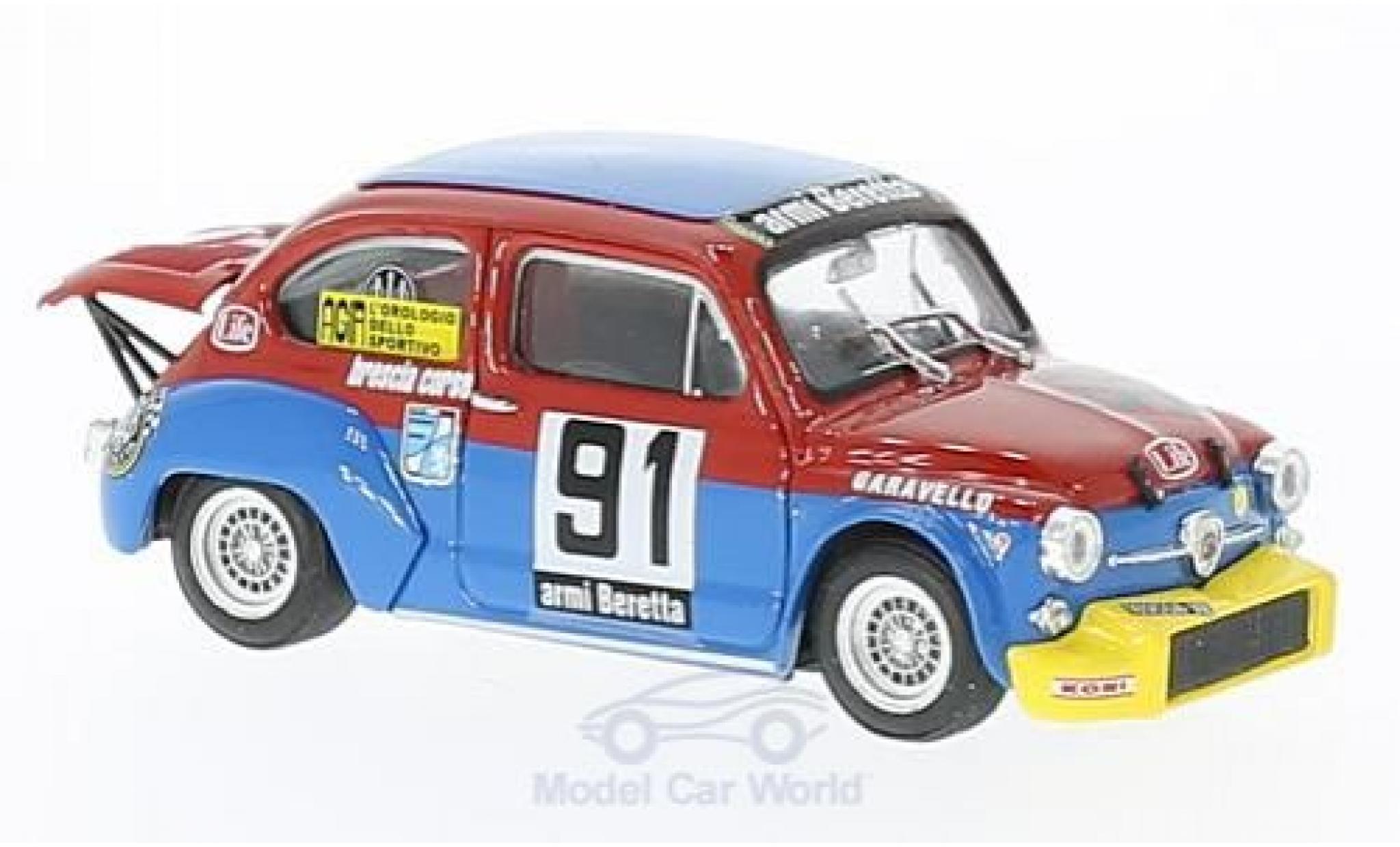 Fiat Abarth 1000 1/43 Brumm No.91 Scuderia Brescia Corse Coppa Carri Monza 1973 R.Amighini modelauto