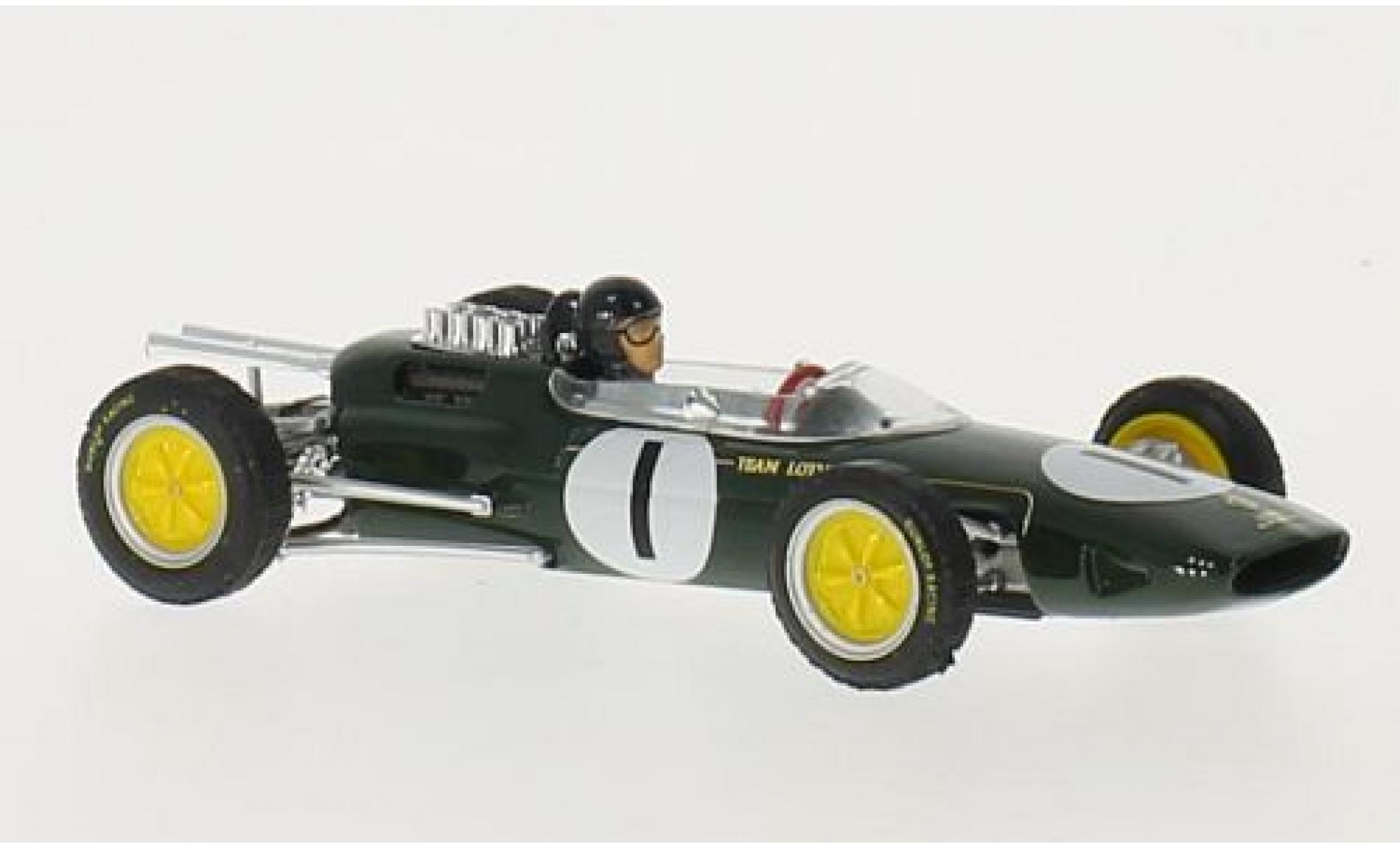 Lotus 25 1/43 Brumm No.1 Team Formel 1 GP Belgien 1963 avec figurine de conducteur J.Clark modelauto
