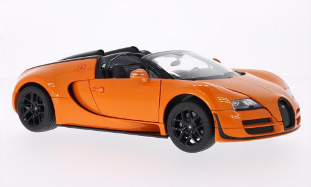 Bugatti Veyron 16.4 1/18 Rastar 16.4 Grand Sport Vitesse oranje modelauto