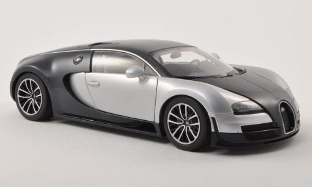 Bugatti Veyron 16.4 1/18 Autoart 16.4 Super Sport carbon-blauw/grijs 2010 modelauto