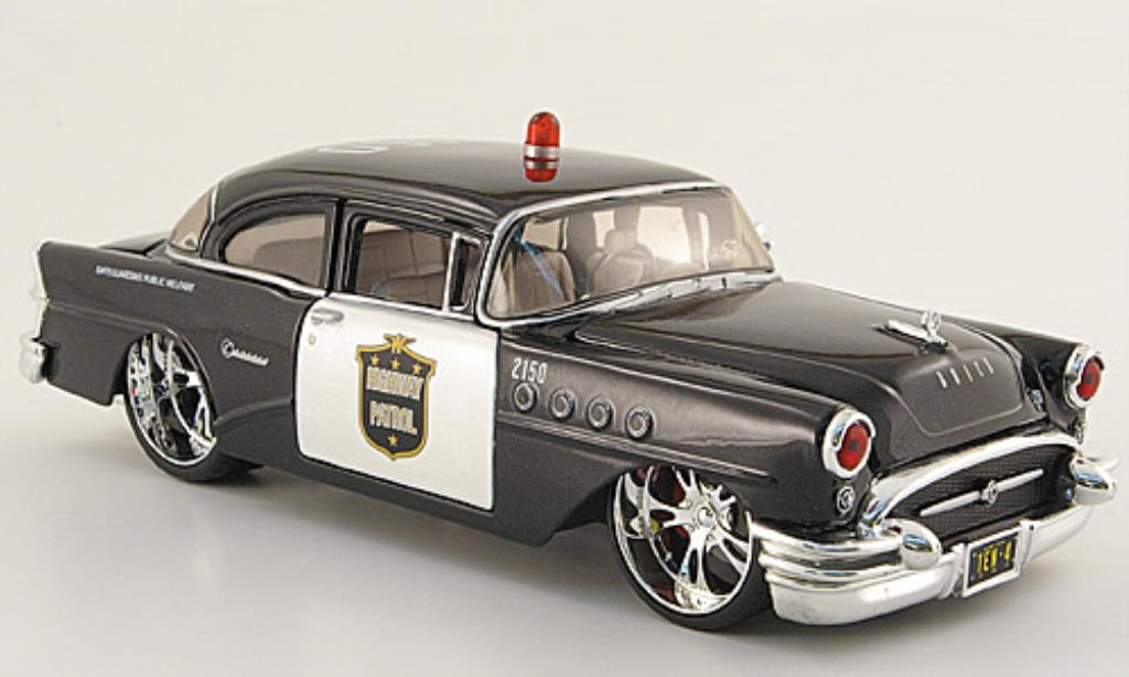 Buick Century 1/24 Maisto Highway Patrol zwart/wit (1:26) 1955 modelauto