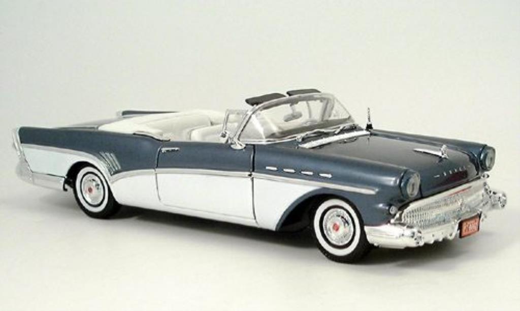 Buick Roadmaster 1/18 Motormax Cabriolet blauw/wit 1957 modelauto