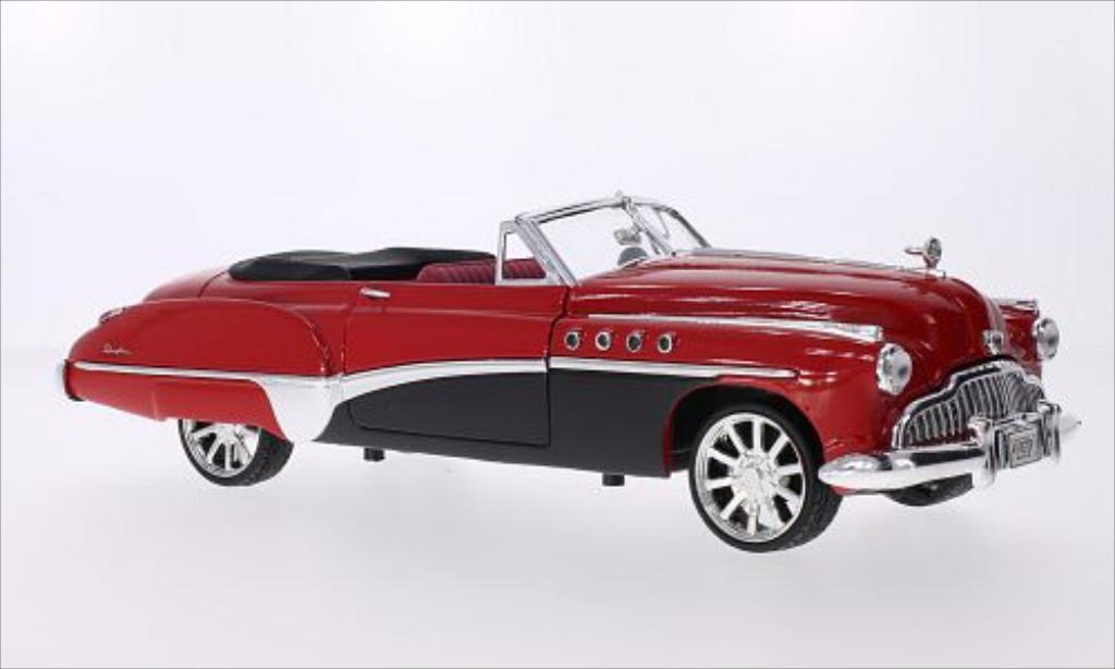 Buick Roadmaster 1/18 Motormax Tuning rood/zwart 1949 modelauto